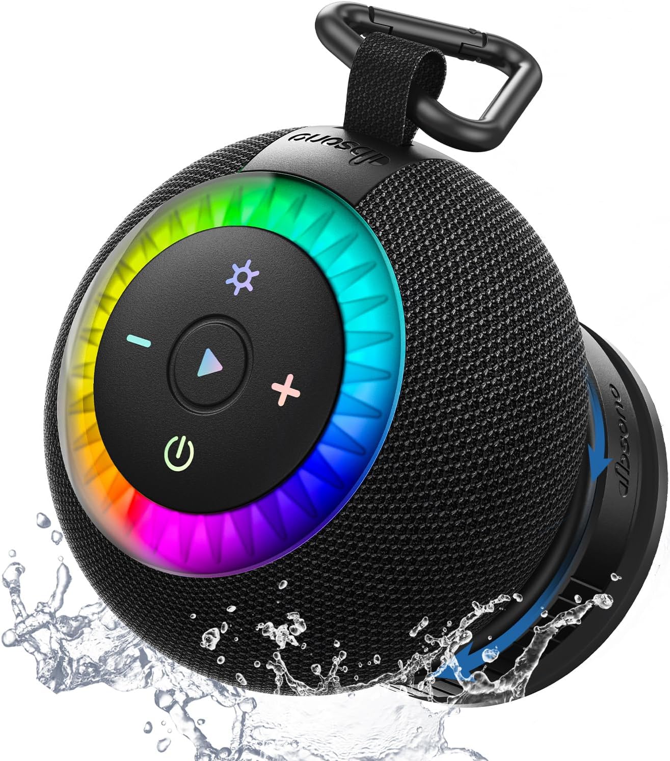 Detalle de dbsono Shower Speaker Bluetooth Waterproof, 360° Surround Sound (IPX7) with Suction Cup, RGB Lights, BT 5.4, TWS