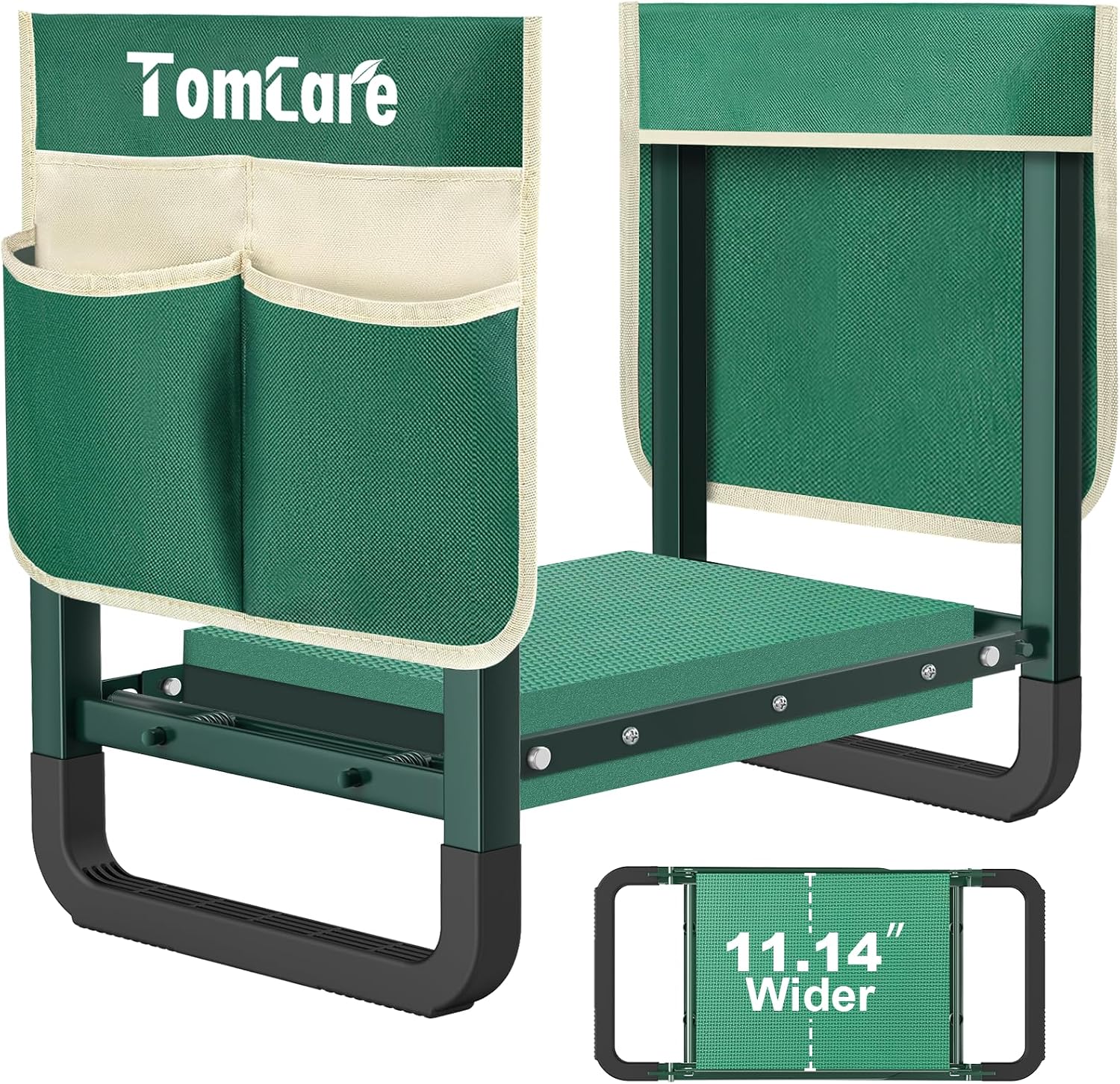 Detalle de TomCare E-2007 Garden Kneeler and Seat, Folding Steel Frame with EVA Pad