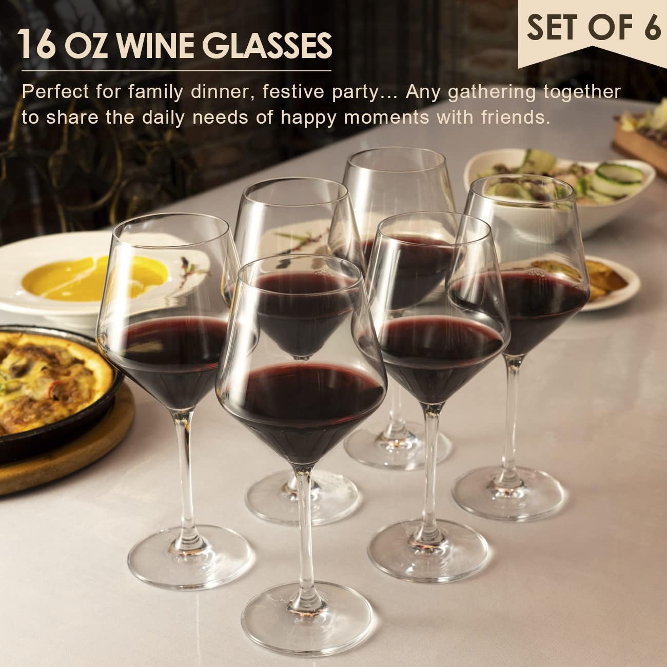 Detalle 2 de coccot Wine Glasses 16 oz 6-pack — Burgundy style 🍷