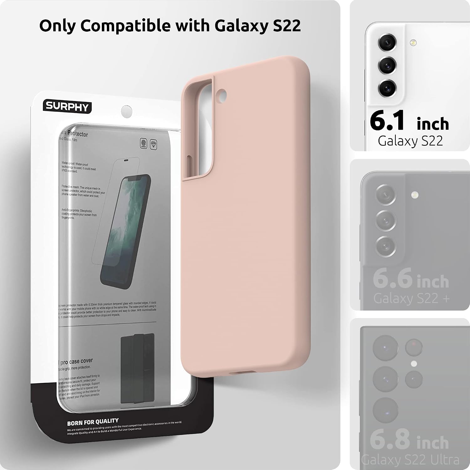 Thumbnail 1 de SURPHY Liquid Silicone Case for Samsung Galaxy S22 (6.1 inch) – Pink