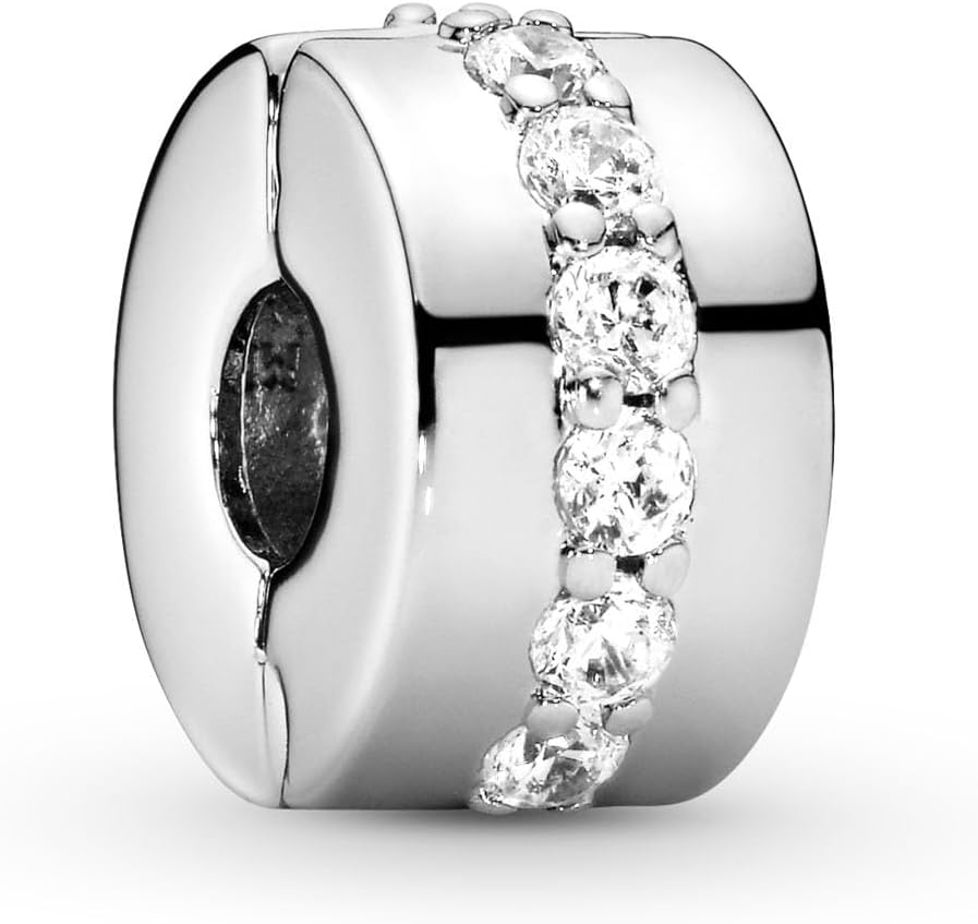 Detalle de PANDORA Moments Glänzendes Band Clip – Sterling Silber (791972CZ)