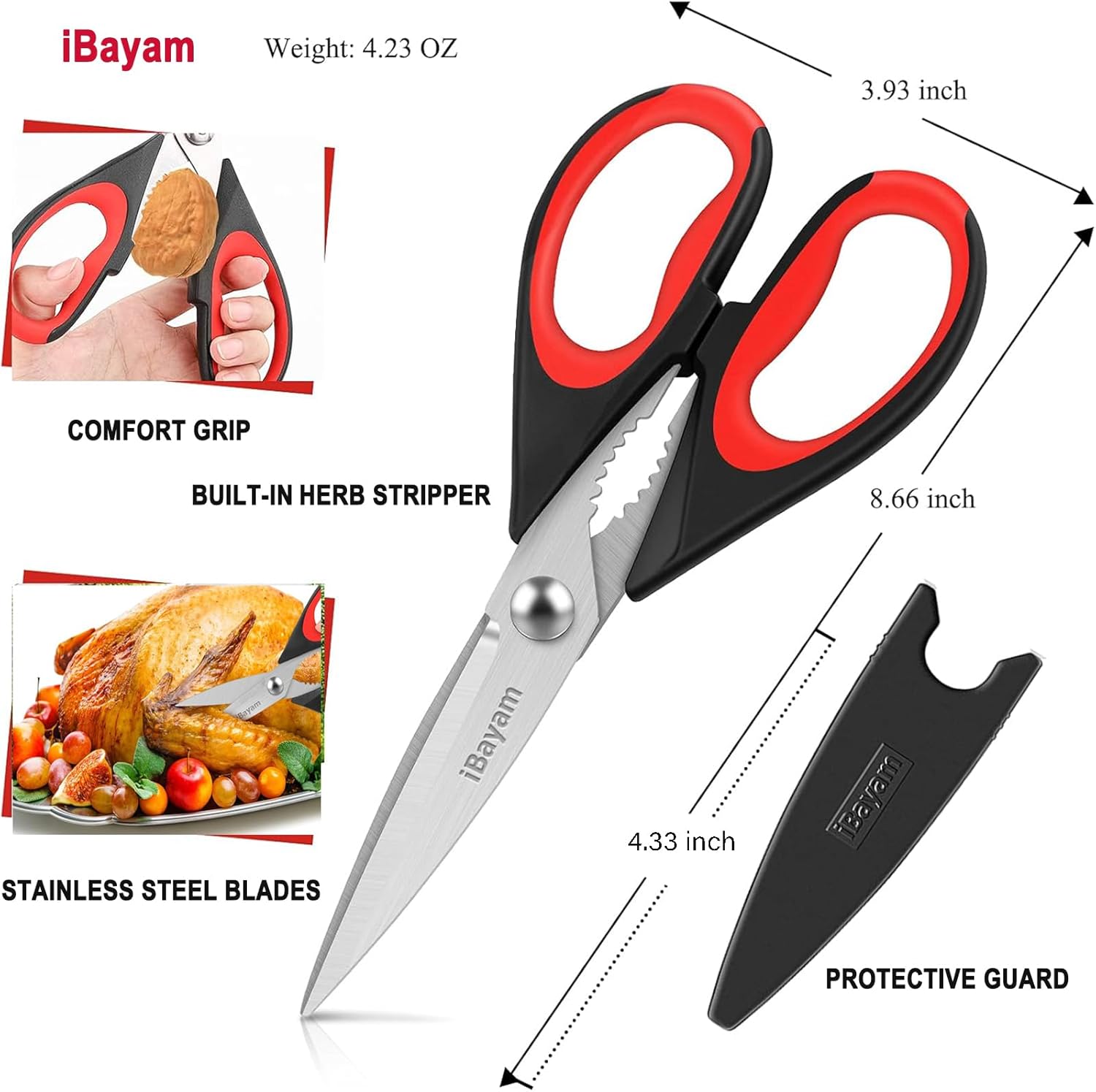 Thumbnail 2 de iBayam Kitchen Scissors 8.5" 🍴