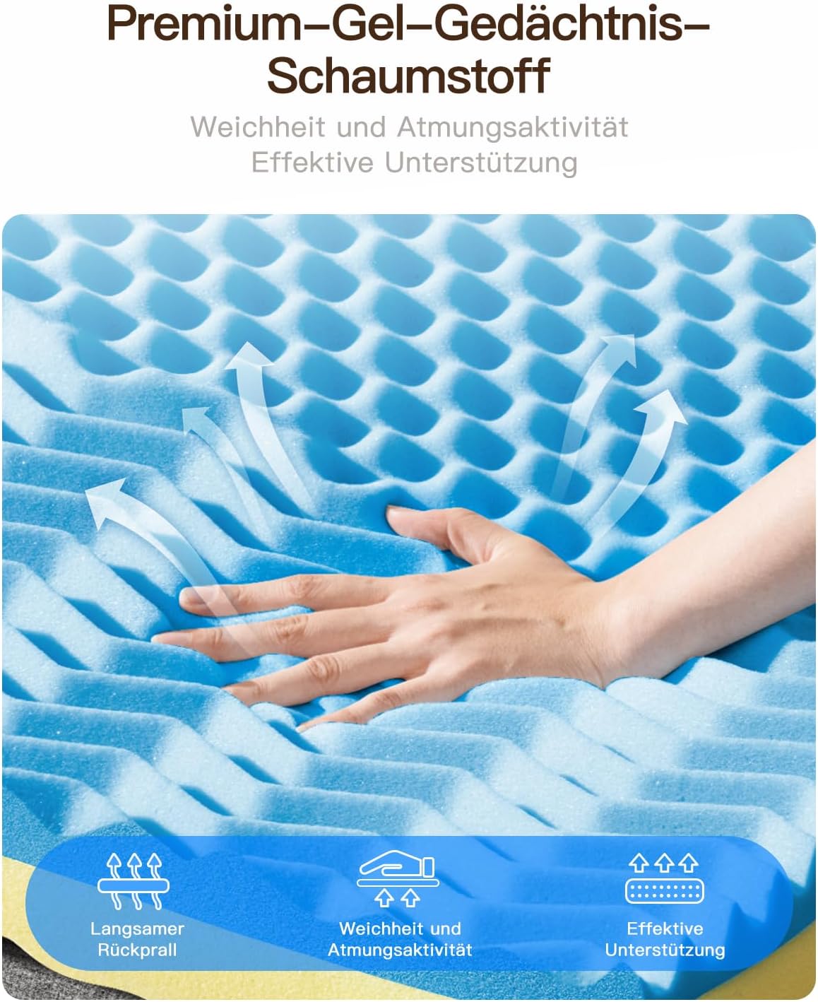 Thumbnail 2 de Nytral Matratzen Topper 180x200 cm H3 & H4 (7,5 cm) aus Gel-Visco und Komfortschaum, waschbar