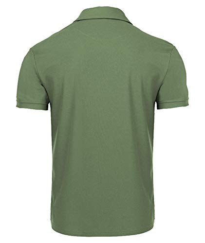 Detalle de JACKETOWN Polo Shirt Uomo Manica Corta - Asciugatura Rapida e Traspirante, Verde, Taglia L