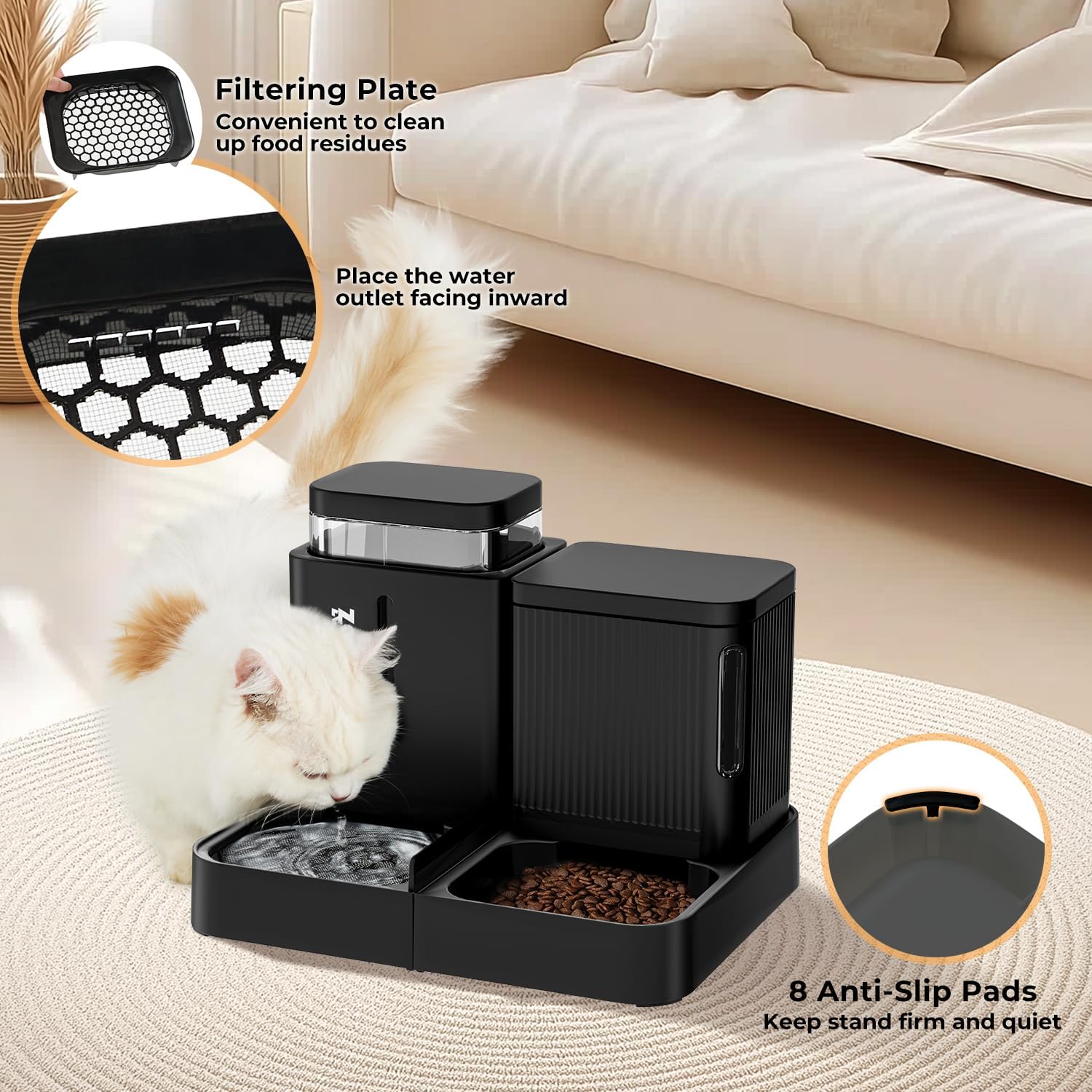 Detalle de ZOMISIA Automatic Cat Feeder 3 L dispenser
