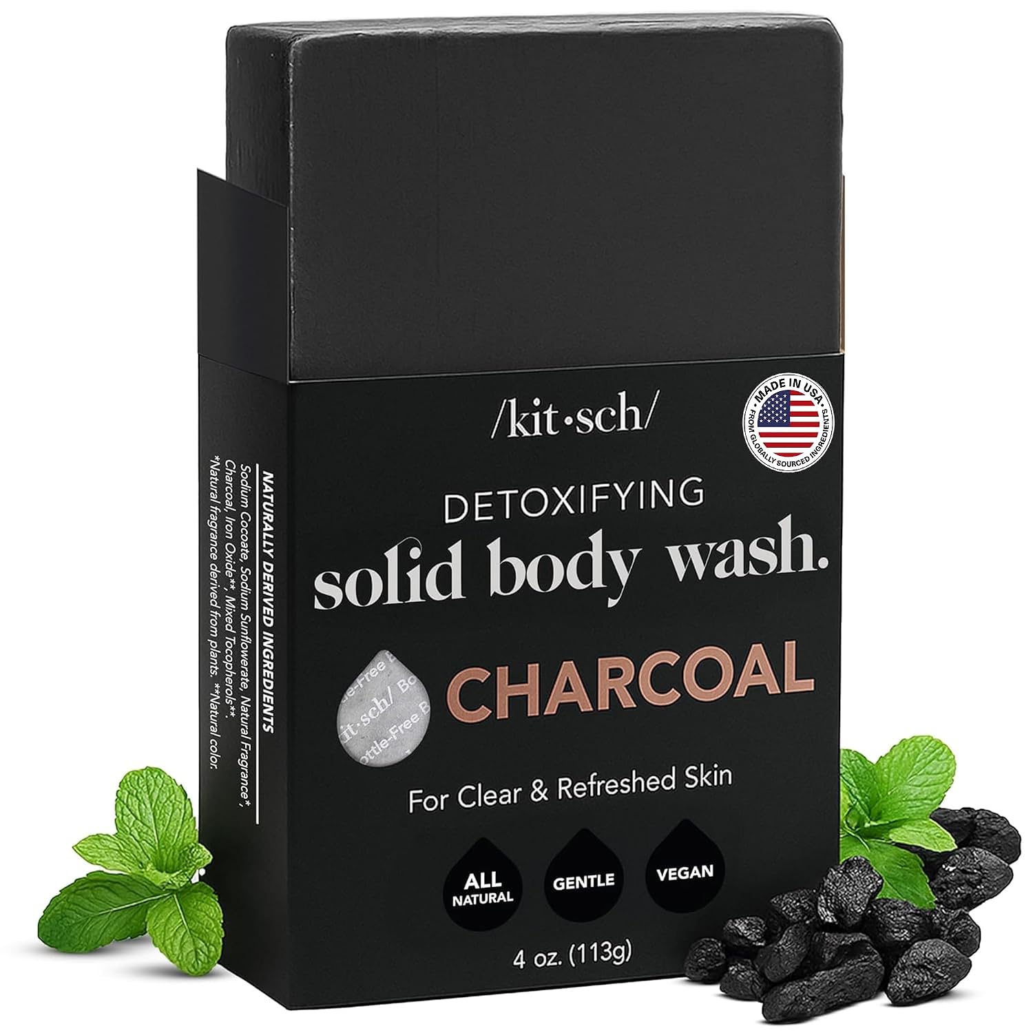 Detalle de Kitsch Charcoal Soap Bar, 4 oz