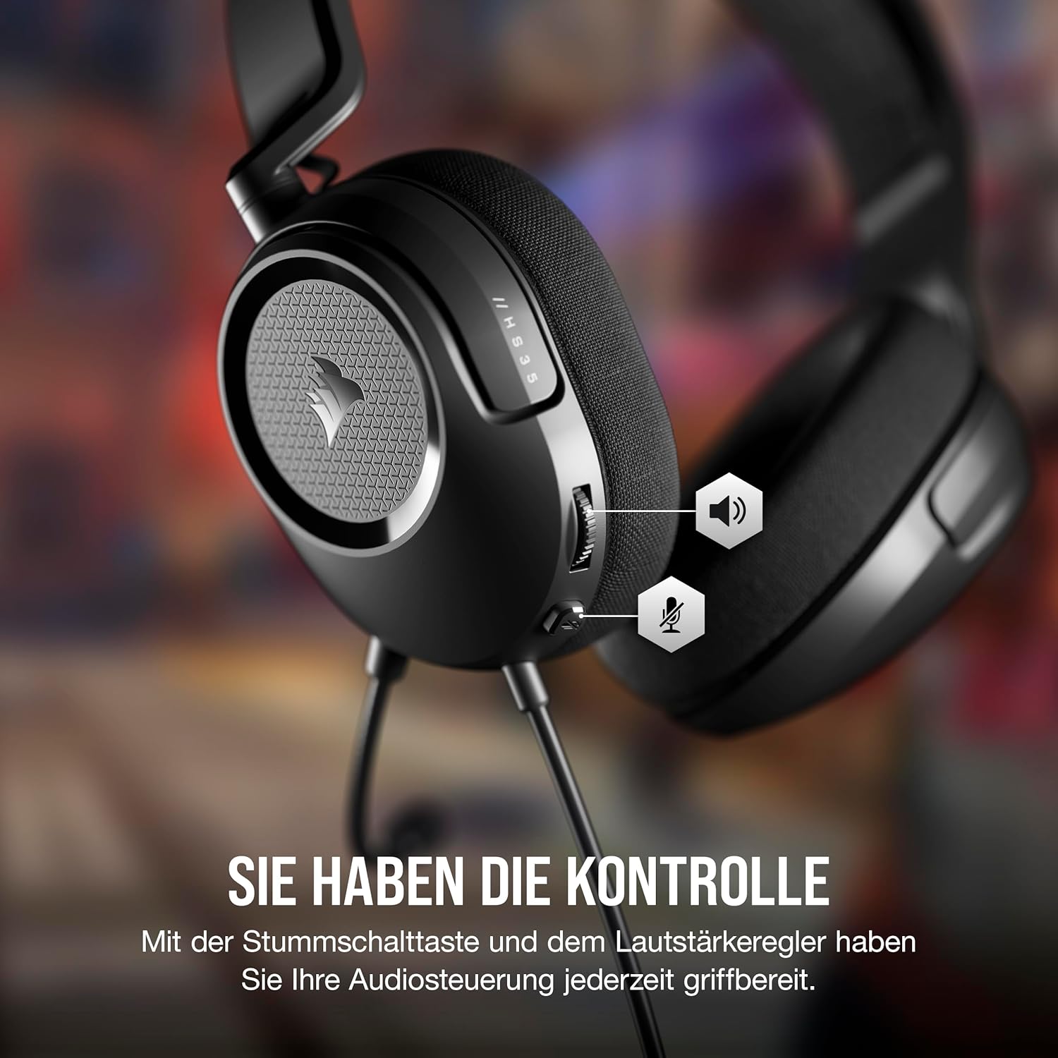 Thumbnail 6 de Corsair HS35 v2 Multiplattform – kabelgebundenes Gaming-Headset mit omnidirektionalem Mikrofon