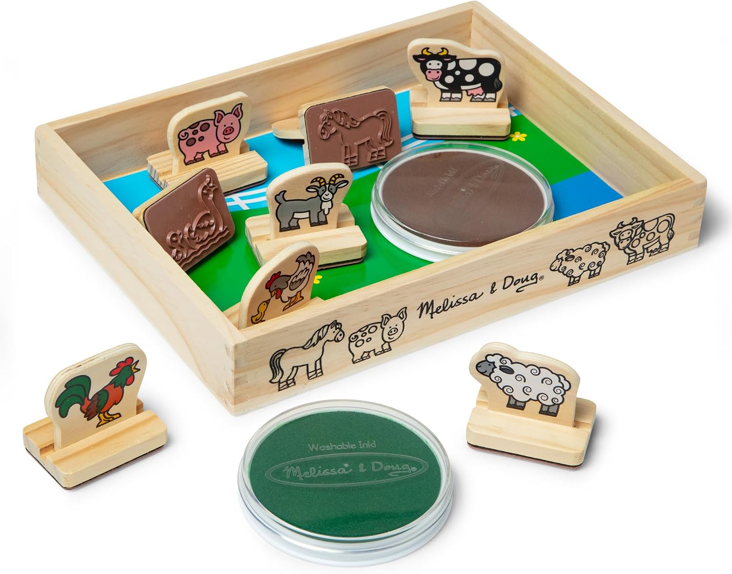 Detalle 2 de Melissa & Doug My First Wooden Stamp Set 8pc