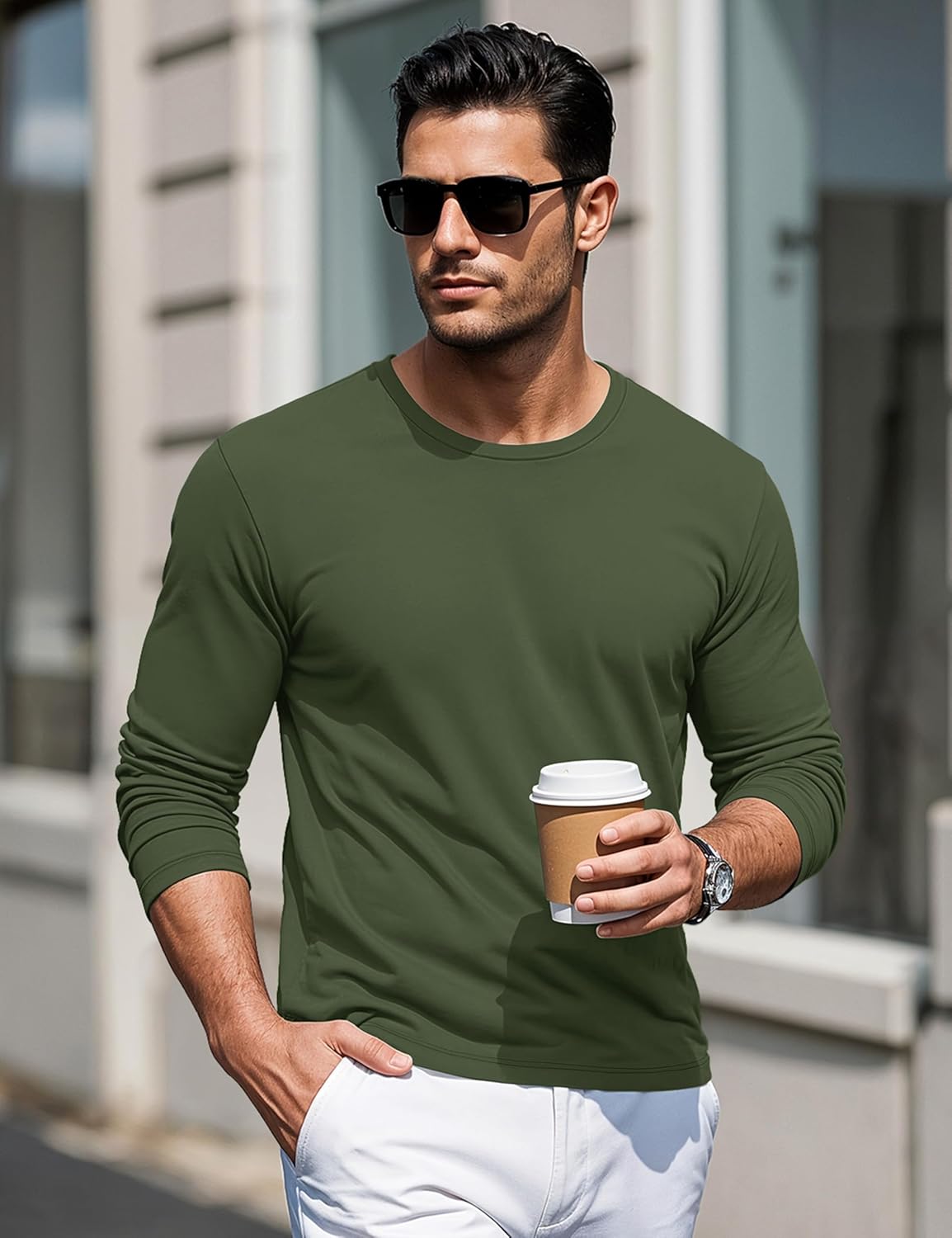 Thumbnail 1 de MAGCOMSEN felpa da uomo con scollo rotondo (crew neck) in cotone per tempo libero e sport quotidiano