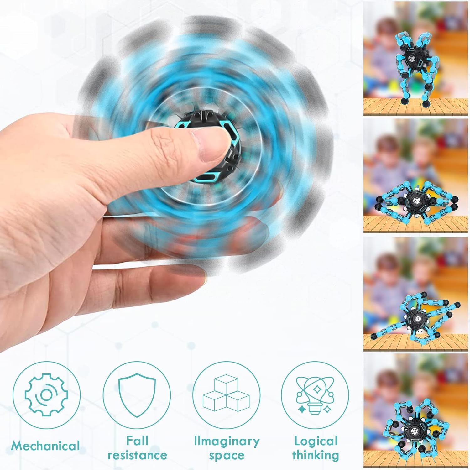 Detalle 2 de NEW Transformable Sensory Fidget Spinner Toy — DIY spinner