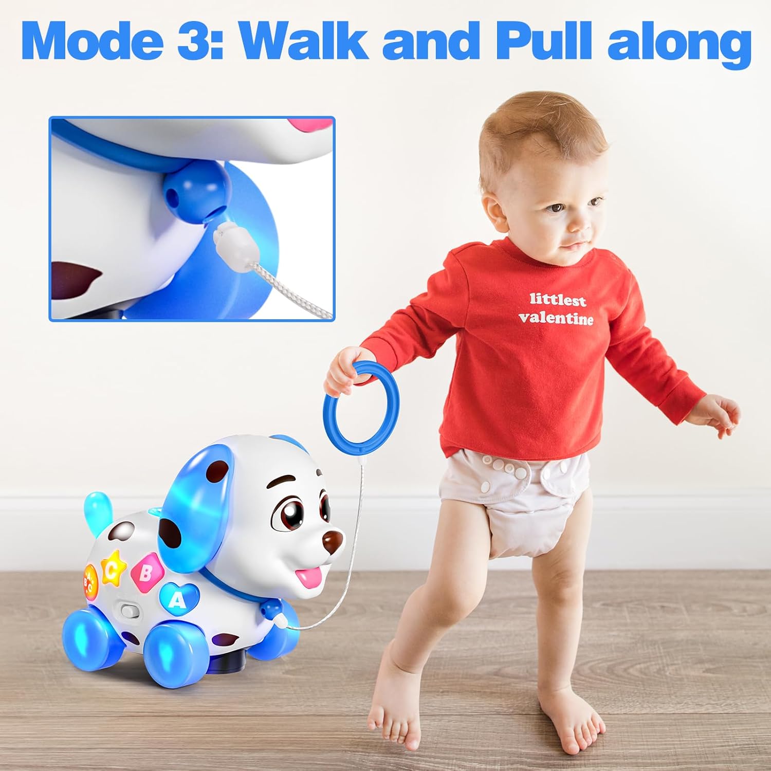 Thumbnail 4 de Musical Puppy Toys 3-in-1 for 1 Year Old: Crawling & Walking Baby Toy (Blue)