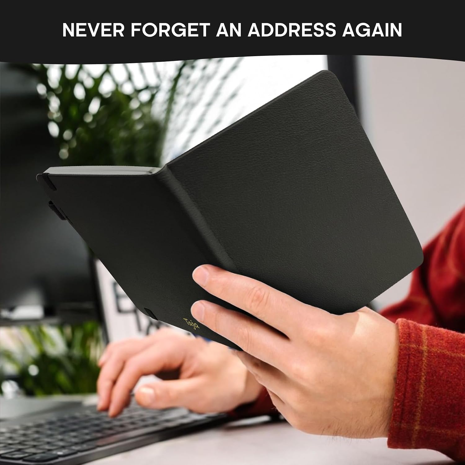 Thumbnail 6 de Taja T003-AD-Black Address Book with A–Z Tabs, Large Print, Faux Leather