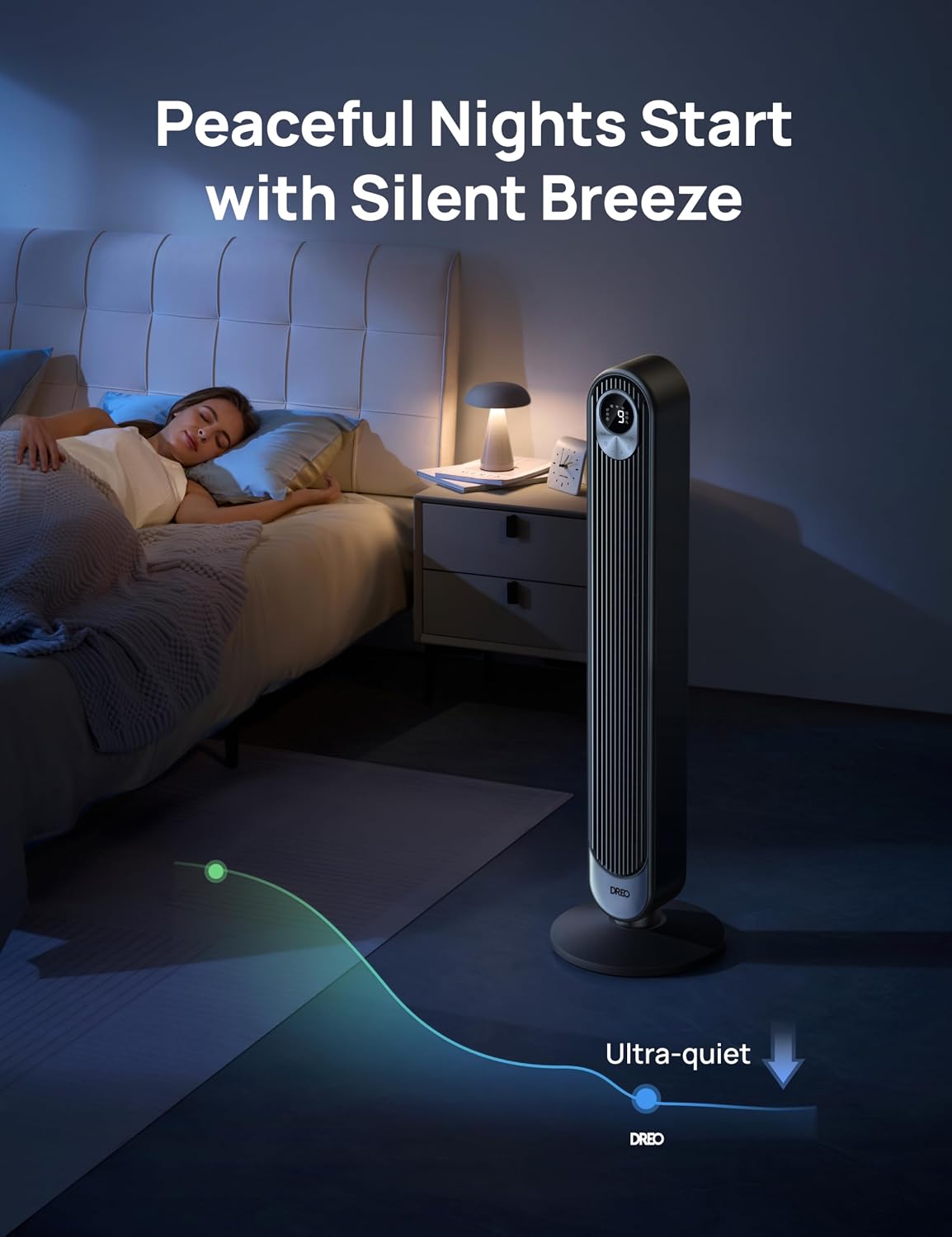 Detalle de Dreo Tower Fan 42 Inch Quiet Oscillating Fan