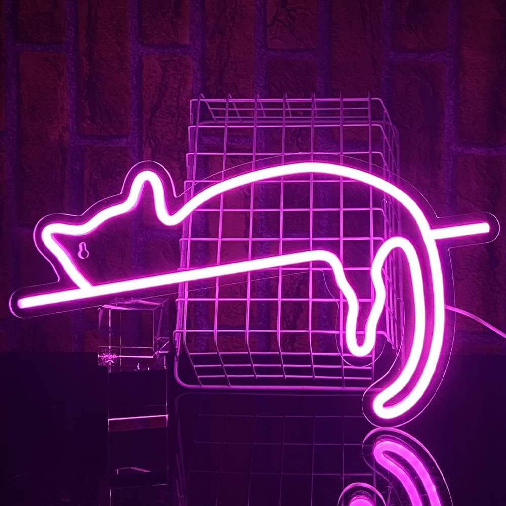 Detalle de PILOYINDE Katze LED Schild 16,5Ă9,8 đȘ§