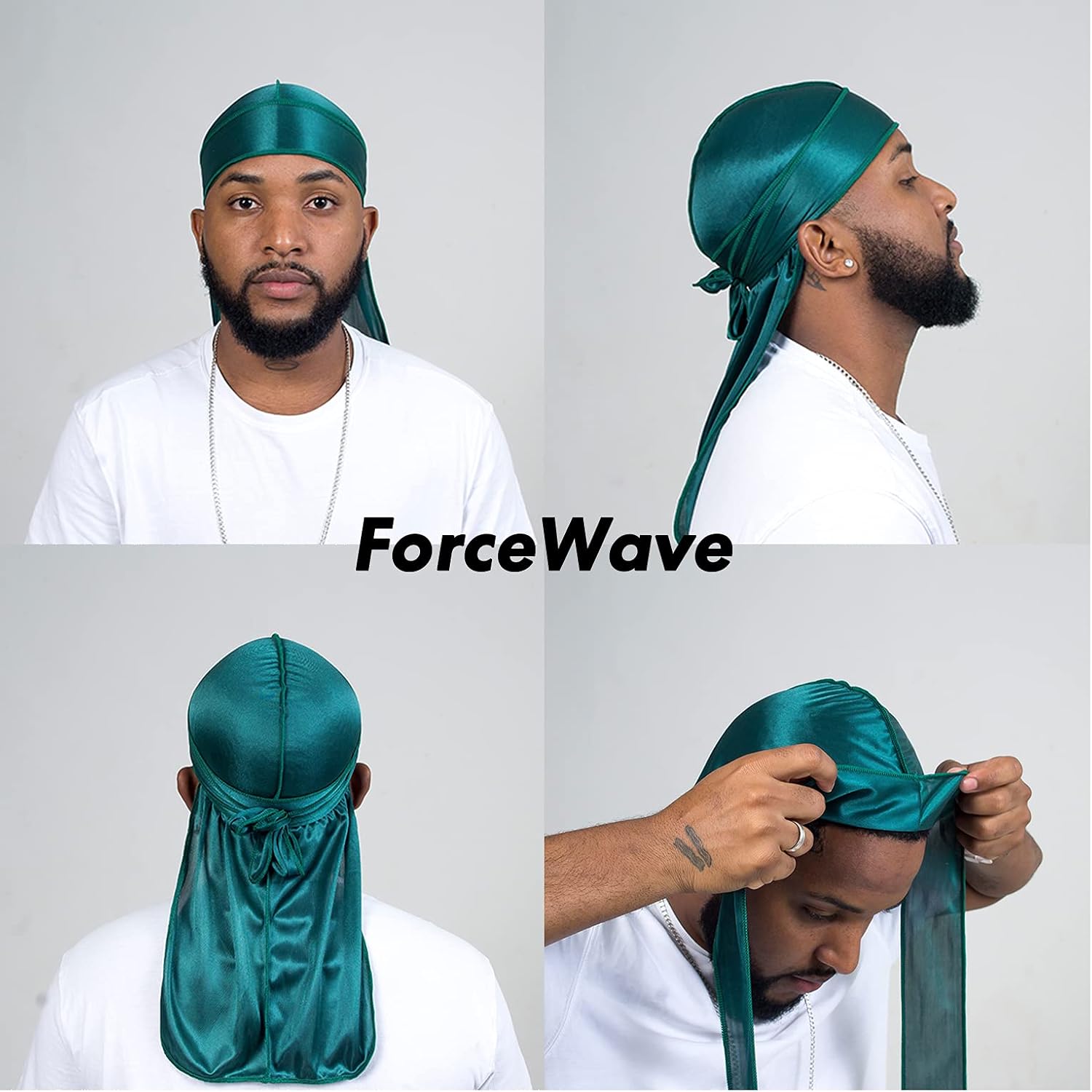 Thumbnail 2 de ForceWave 10-Piece Silky Durag Set for 360 Waves with 43-Inch Tails