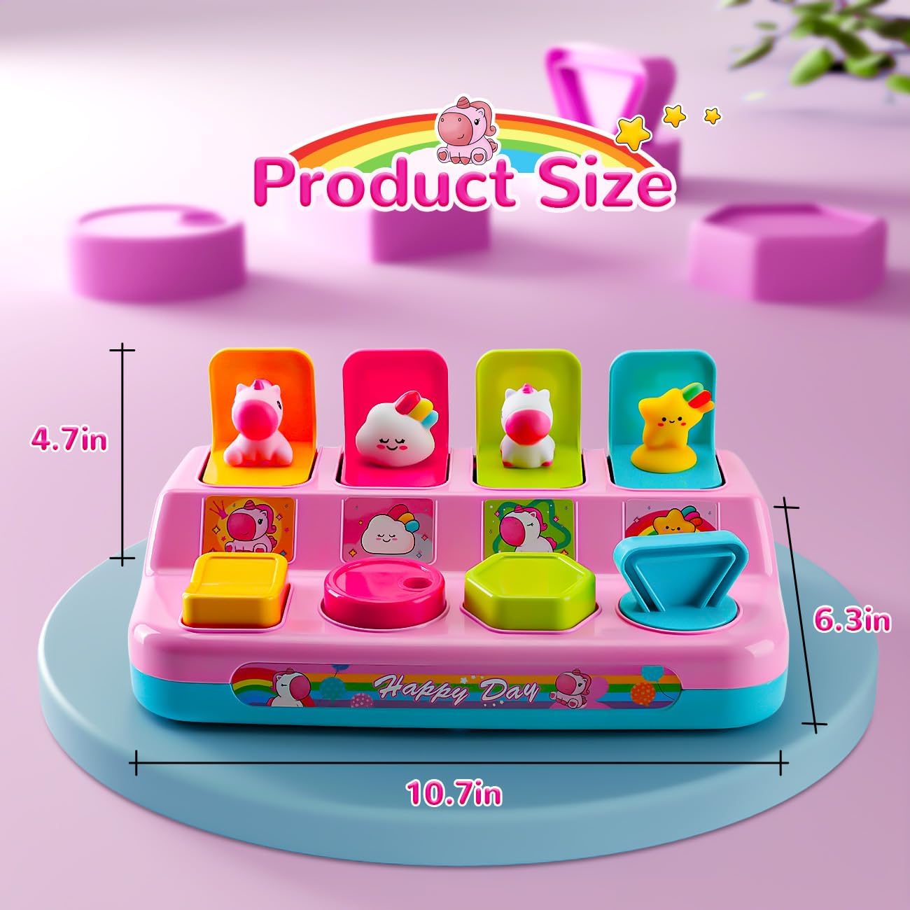 Detalle de HahaGift Pop Up Toys: Unicorn Cause and Effect Toy for Babies and Toddlers