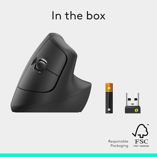 Thumbnail 7 de Logitech Lift Vertical Ergonomic Wireless Mouse - Graphite