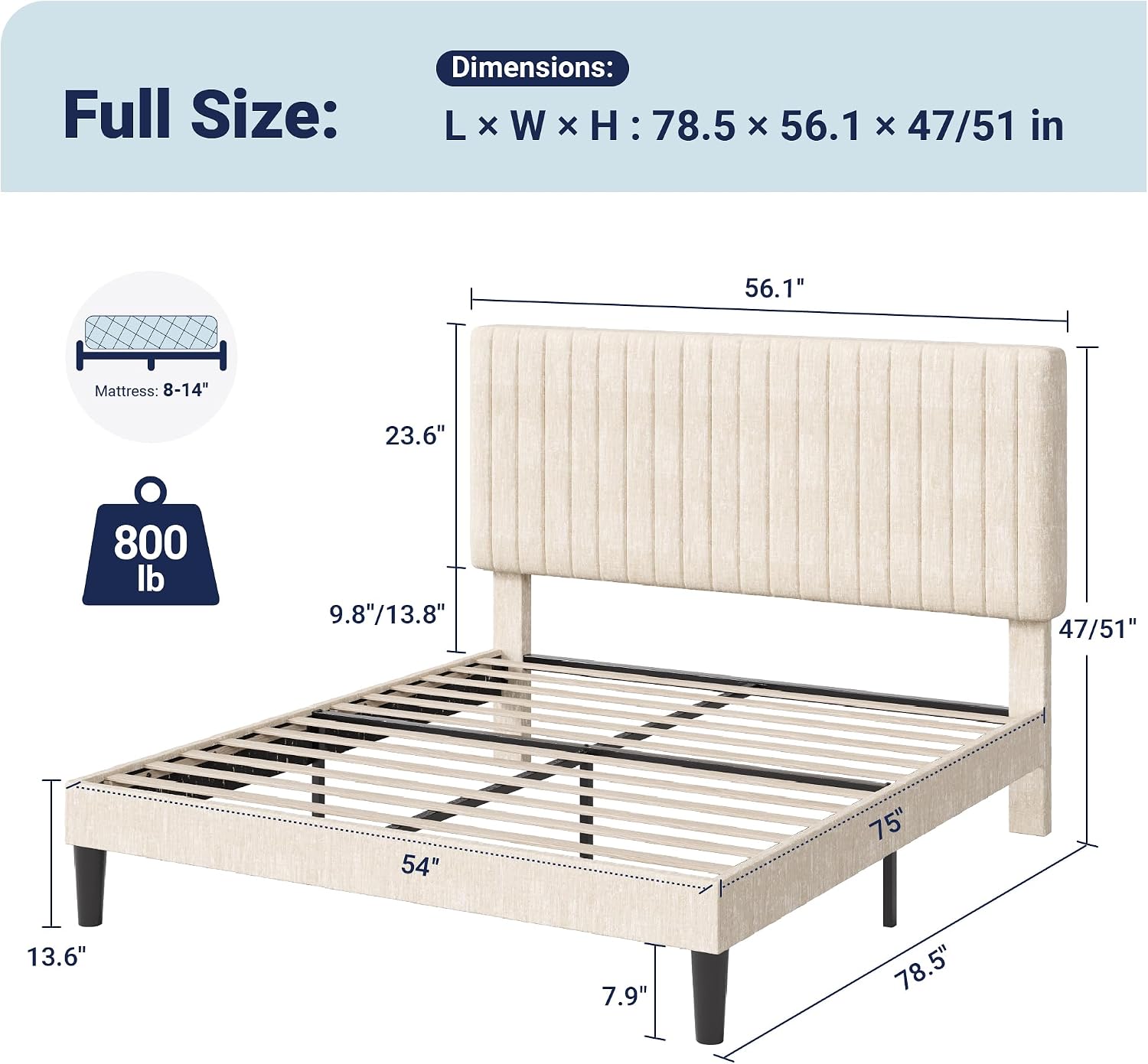 Detalle de Allewie Full Bed Frame