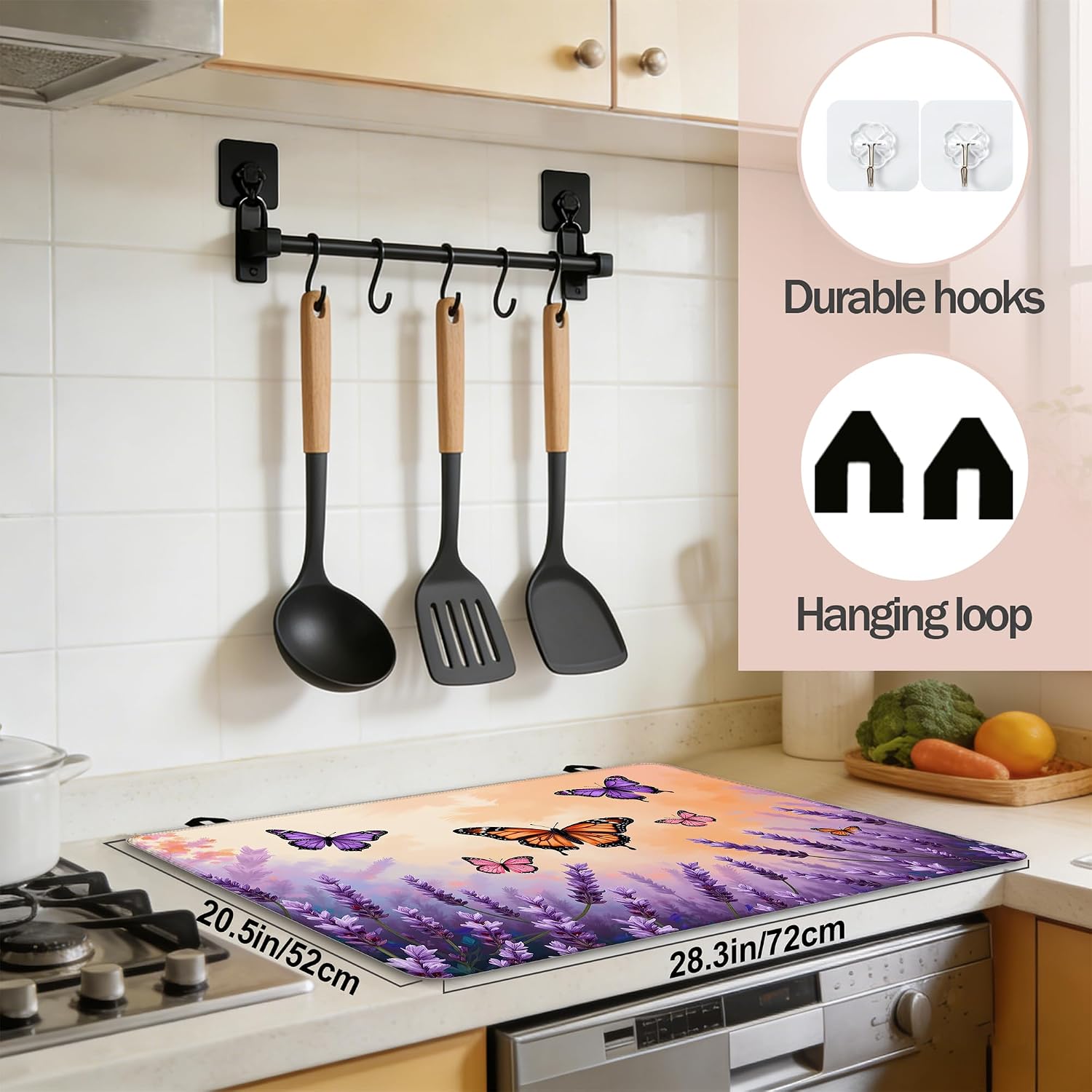 Thumbnail 1 de MTEXYMG MTEXYMG-stove top cover-01 28 x 20-Inch Butterfly Stove Cover