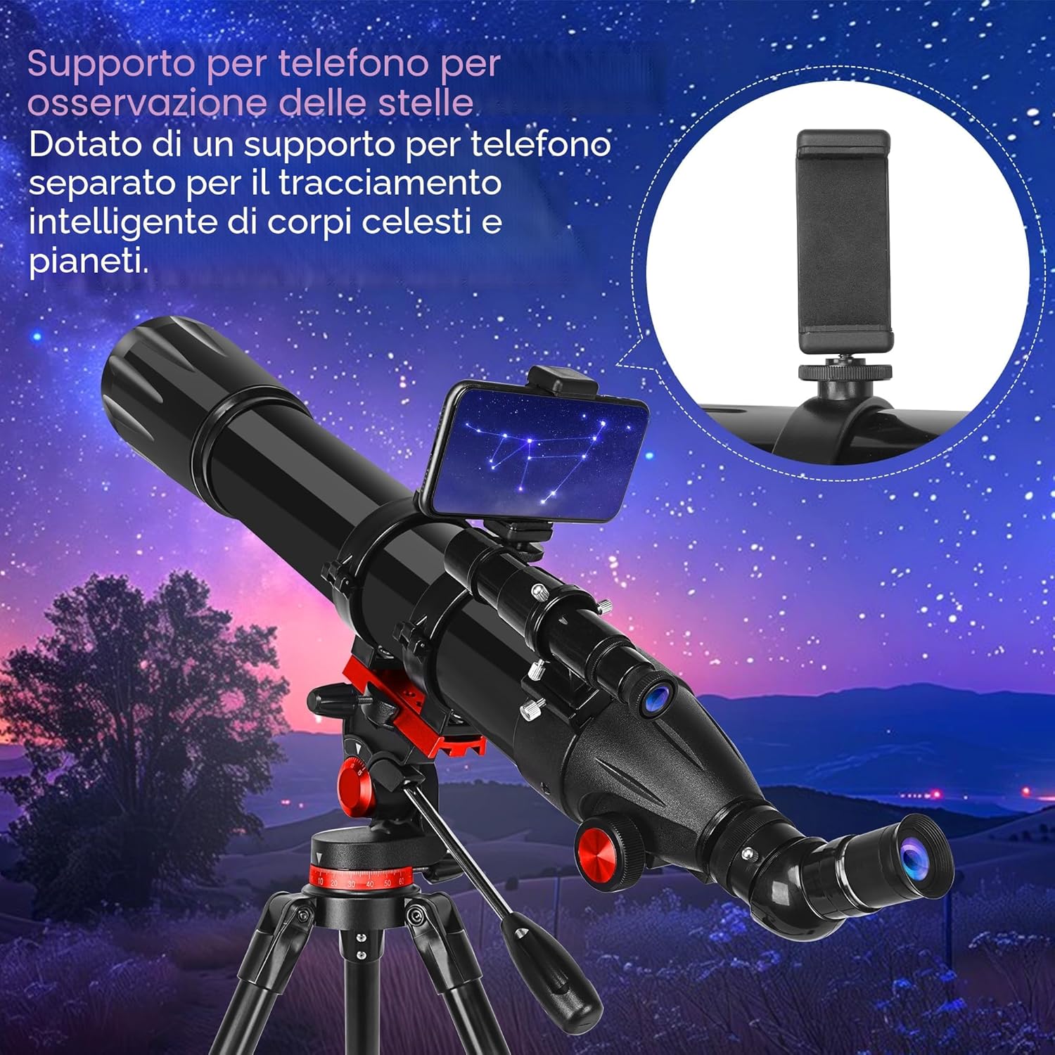 Detalle de HETEKAN Telescopio 90/900: rifrattore professionale per adulti, bambini e principianti