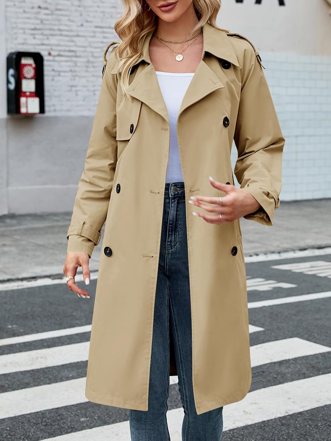 Detalle de Women's Trench Coat in Cotton Blend