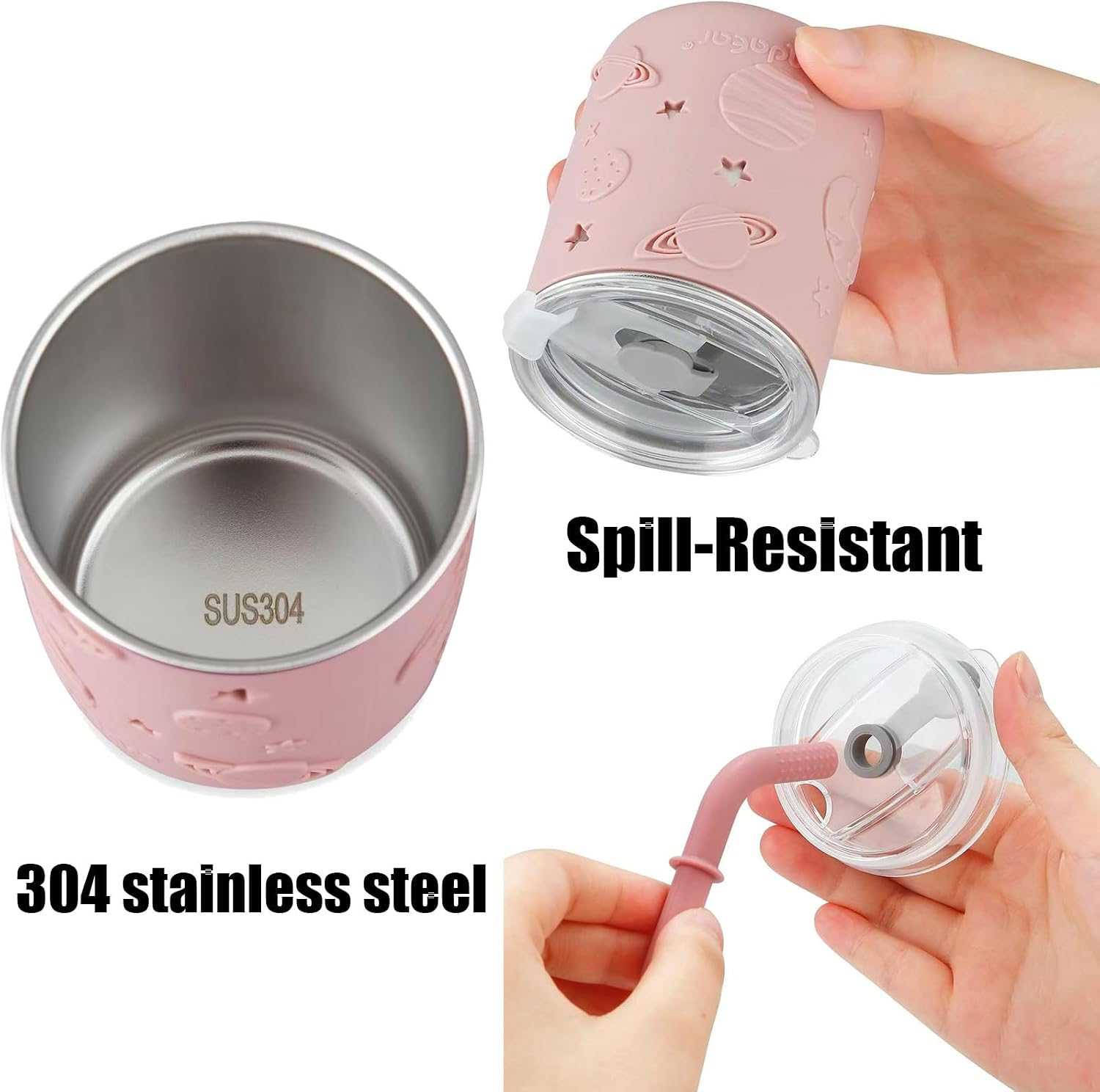 Thumbnail 3 de PandaEar Baby Feeding Set maaltijdset van roestvrij staal, BPA-vrij, met zuignapborden