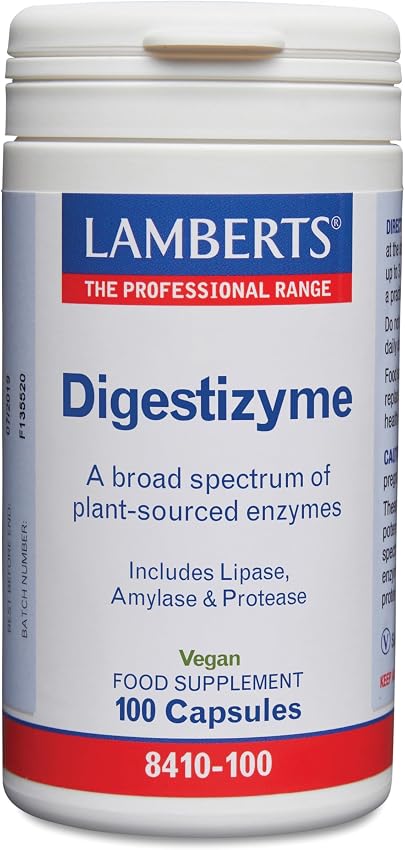 Detalle de Lamberts Digestizyme 🌿 100 Cápsulas para la digestión
