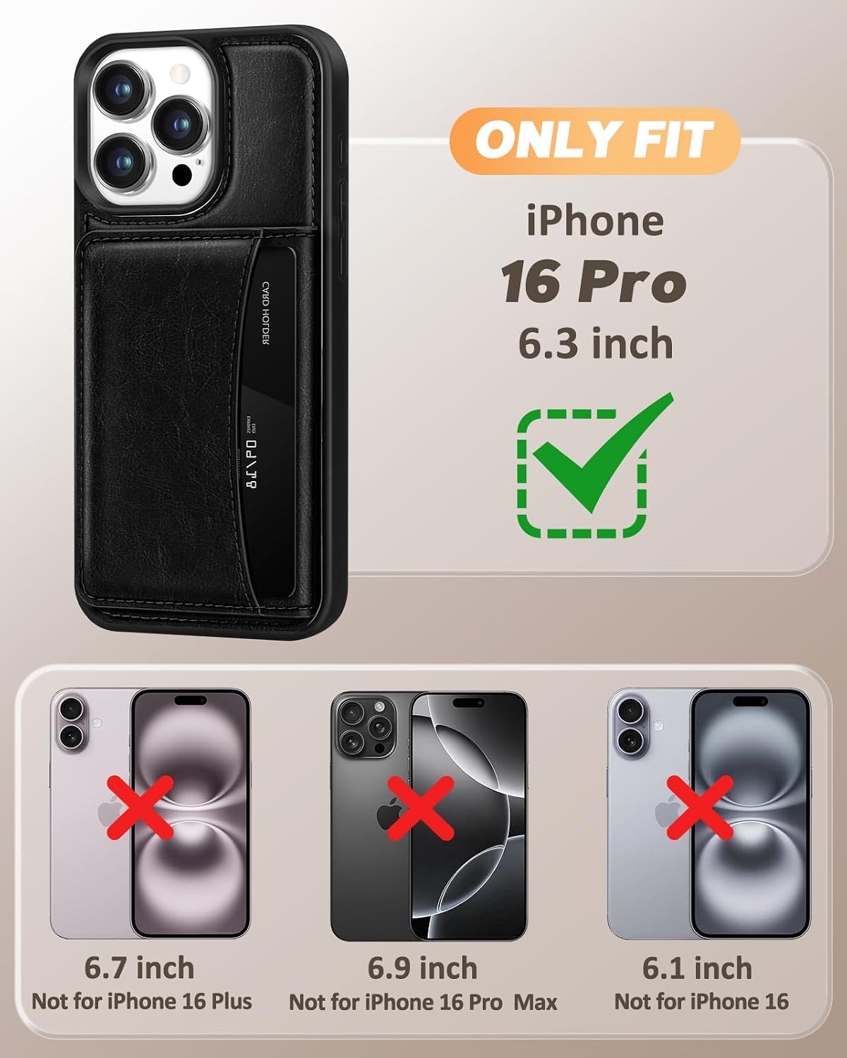 Detalle 2 de Uppuppy Wallet Case for iPhone 16 Pro