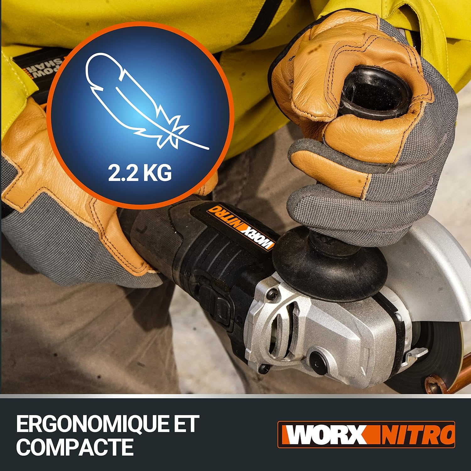 Thumbnail 5 de WORX Meuleuse d'Angle sans Fil Brushless 20V WX814.9 – Disque 125 mm (sans batterie ni chargeur)