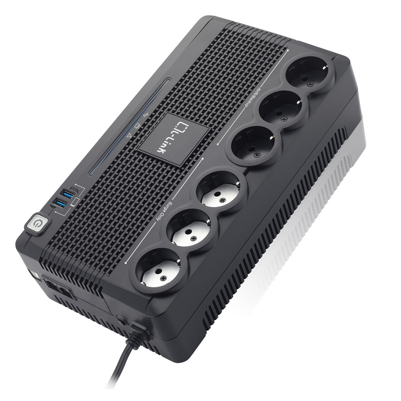 Detalle de L-Link LL-700-G6 SAI 700VA con 6 Schucko: protección básica para equipos monopuesto