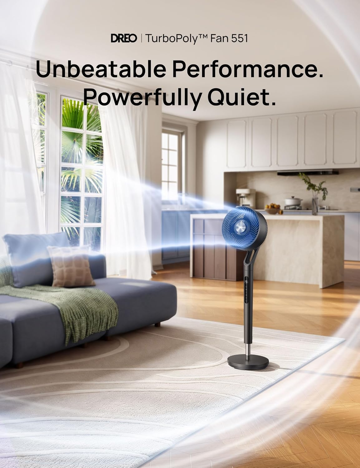 Thumbnail 3 de DREO DR-HPF021 Black Pedestal Fan, 3D Oscillation, 9 Speeds, Remote