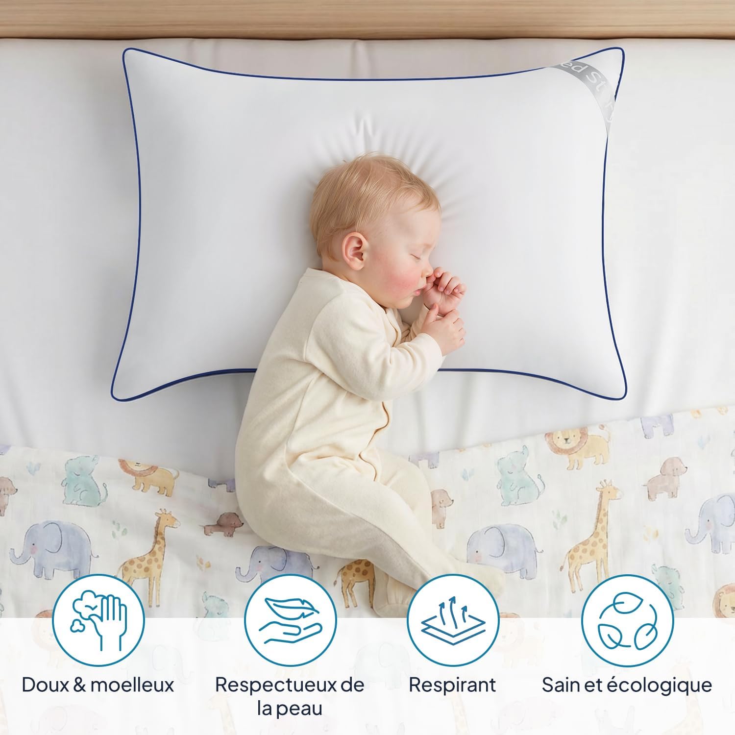 Detalle de BedStory Oreillers 50x70 cm (lot de 2) hypoallergéniques, réglables et lavables