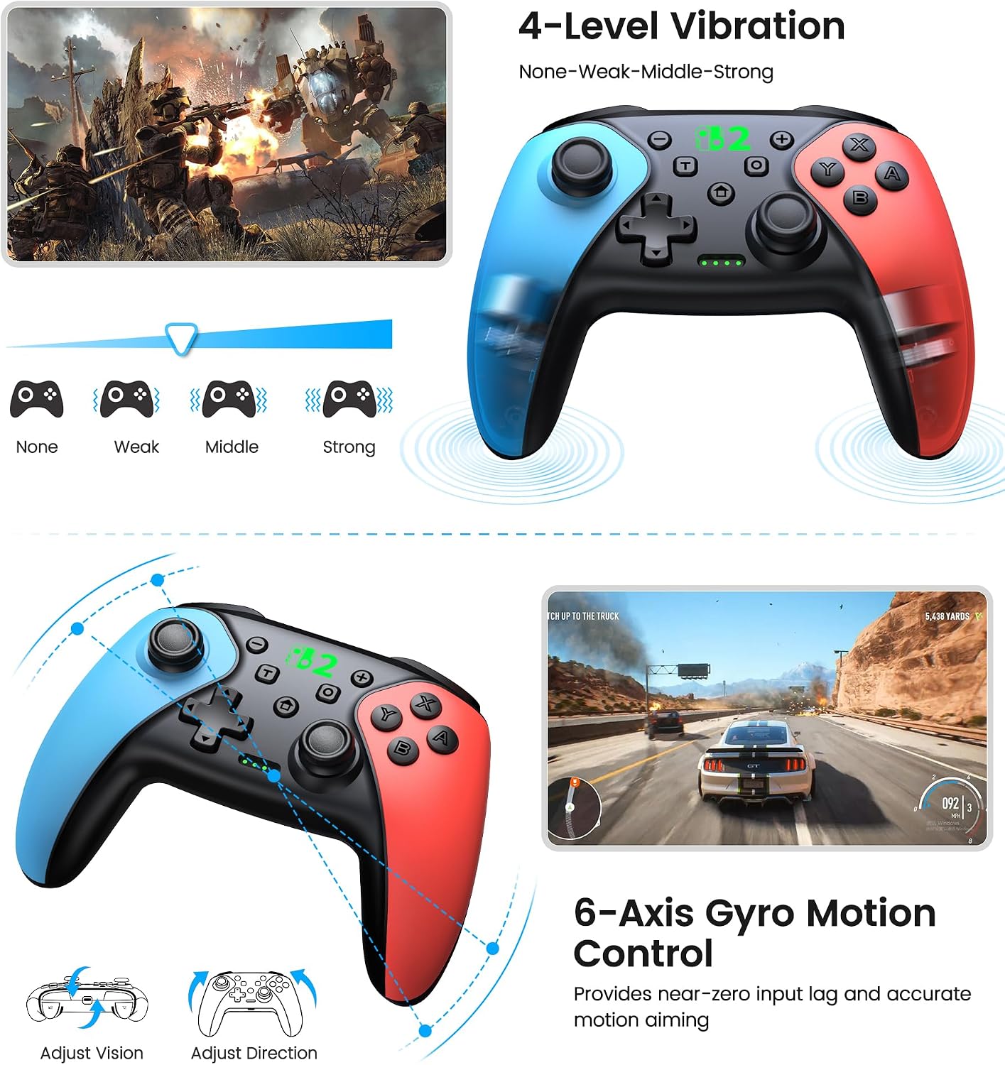 Detalle de BEBONCOOL HOTS Switch 2 Controller – versatile, programmable pro controller for Switch family and beyond
