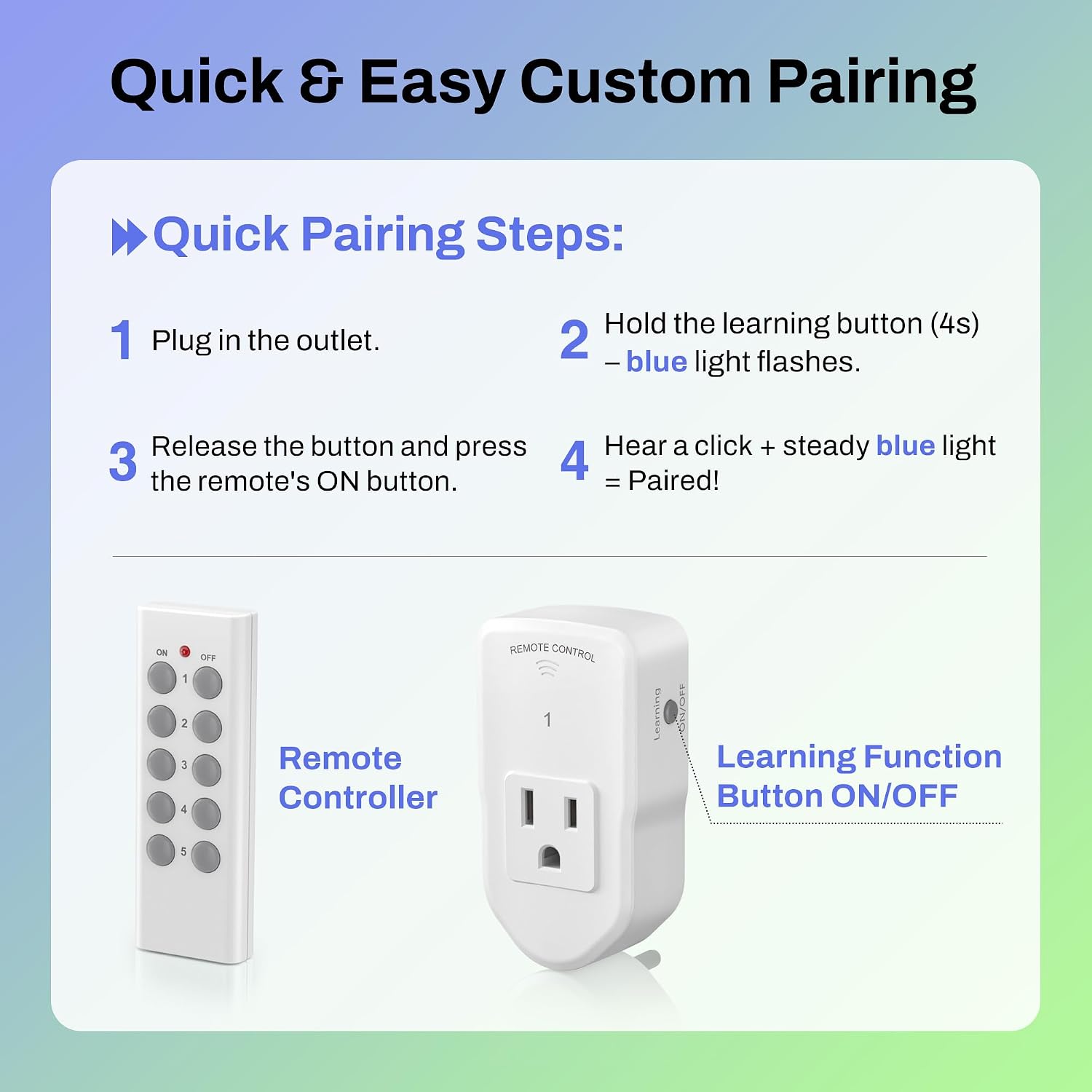 Thumbnail 6 de BN-LINK ES1513-5-2 Wireless Remote Outlet Kit, 5 Outlets, 2 Remotes