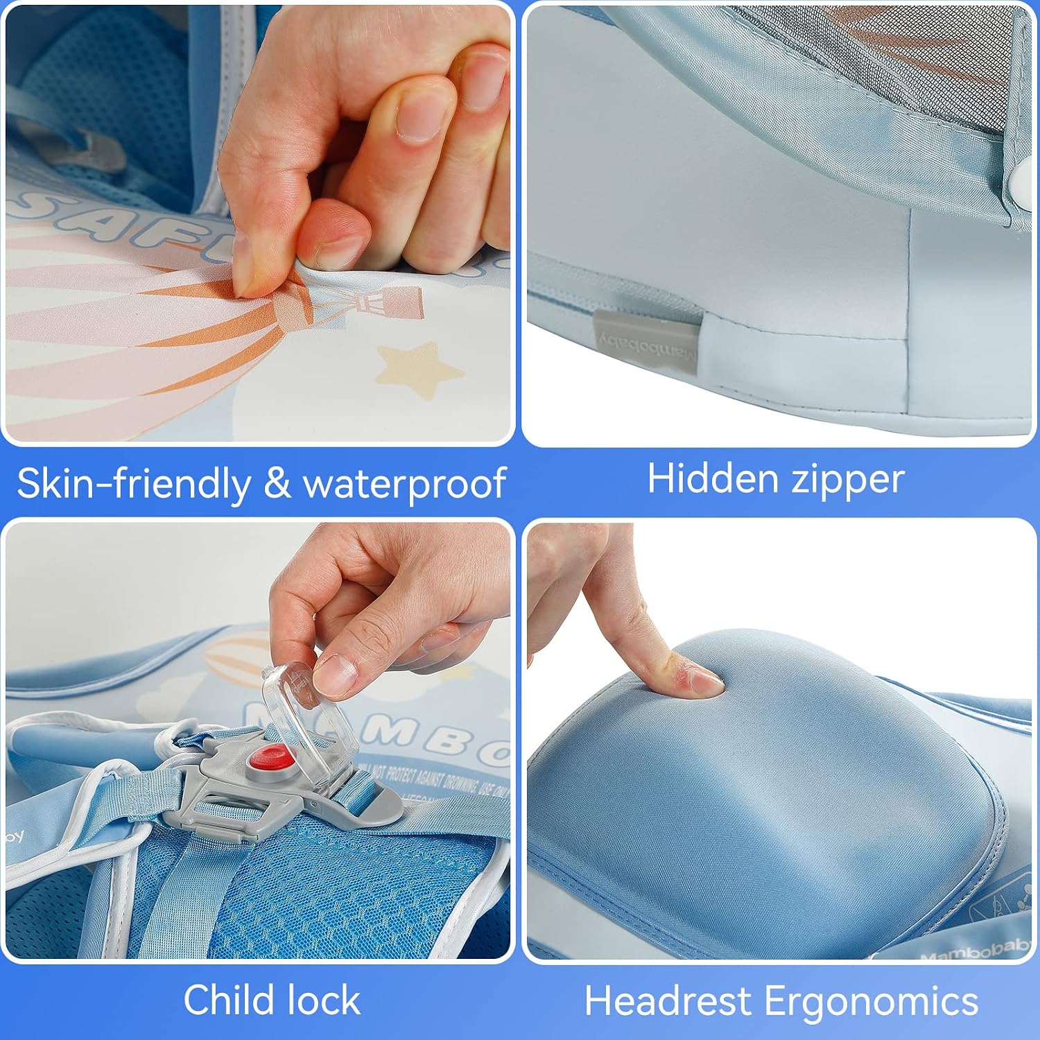 Thumbnail 4 de GENTEACO Mambobaby baby swim float with canopy (non-inflatable) for 3–24 months