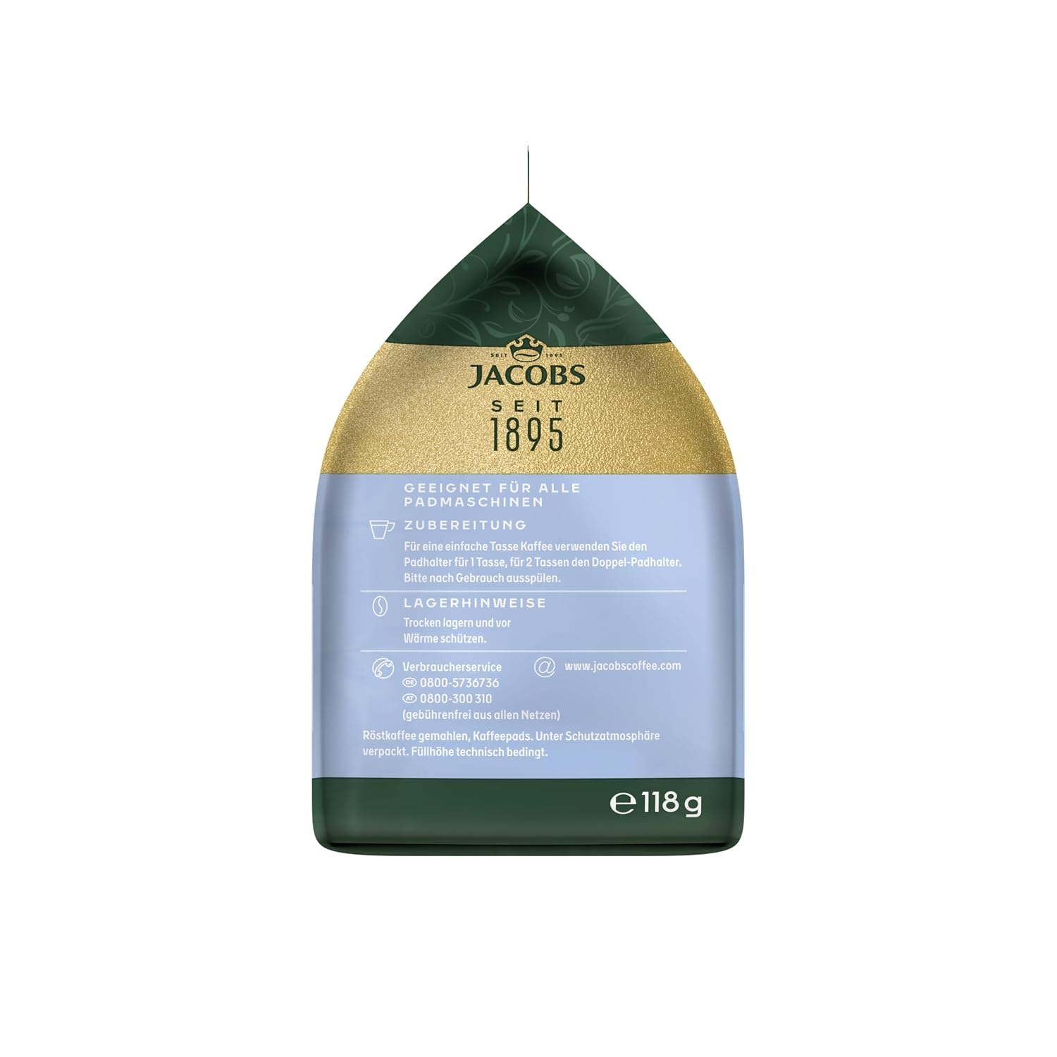 Detalle de Jacobs Pads Crema Mild – Senseo kompatible Pads, 90 Kaffeepads (5 × 18)