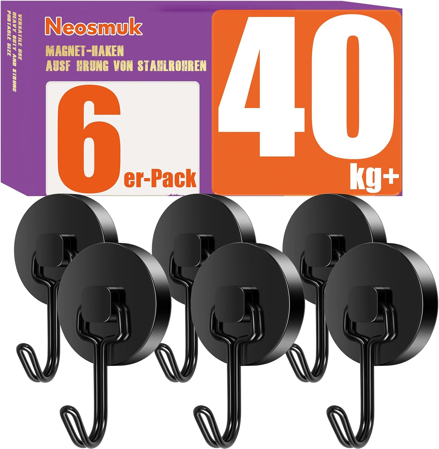 Detalle de Neosmuk Swing Magnethaken 40 kg Schwarz
