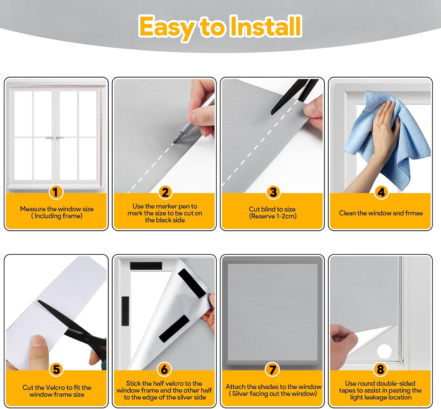 Thumbnail 3 de Rideau occultant thermique Vexyra sans perçage 200x148 cm (tissu 100% blackout, découpable) pour fenêtres de toit et Velux