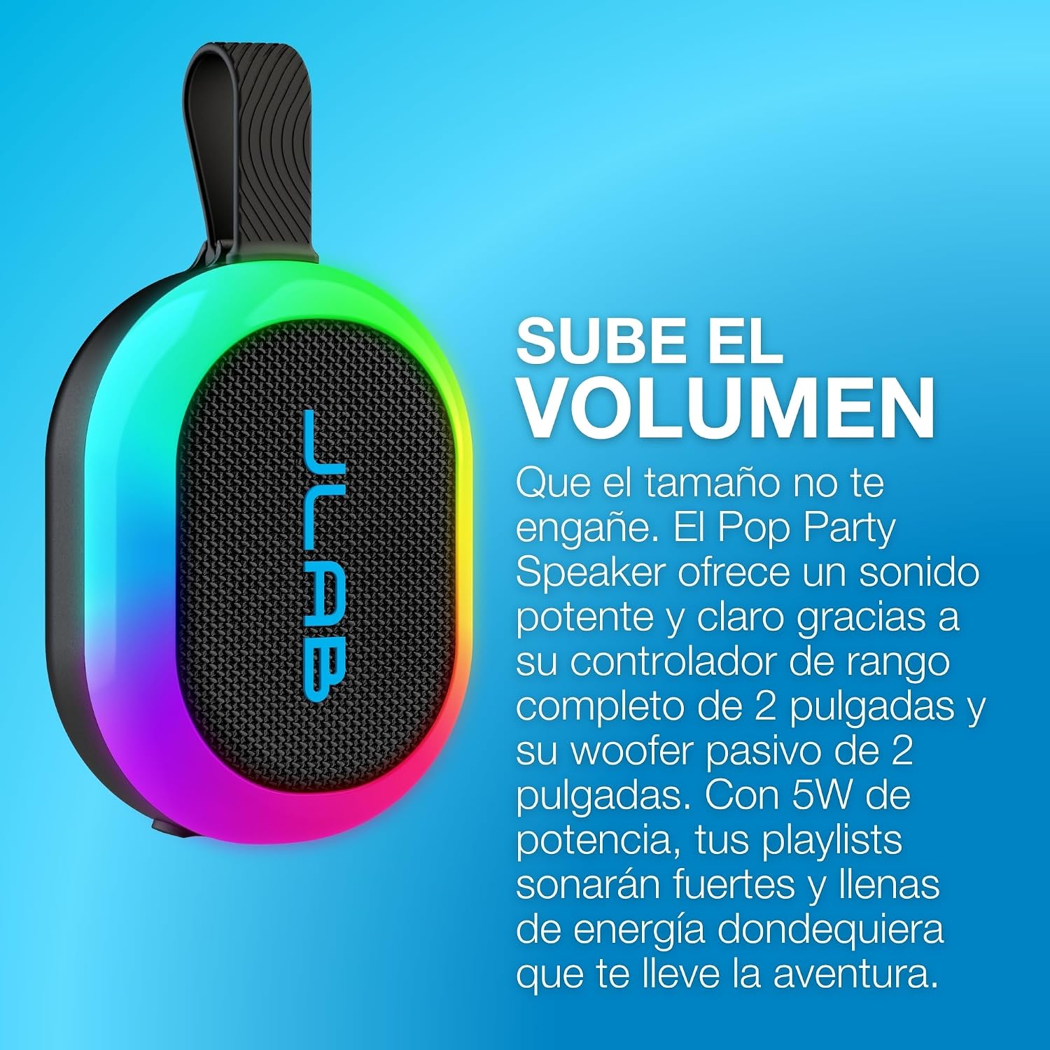 Detalle de JLab Pop Party Altavoz Bluetooth 5W