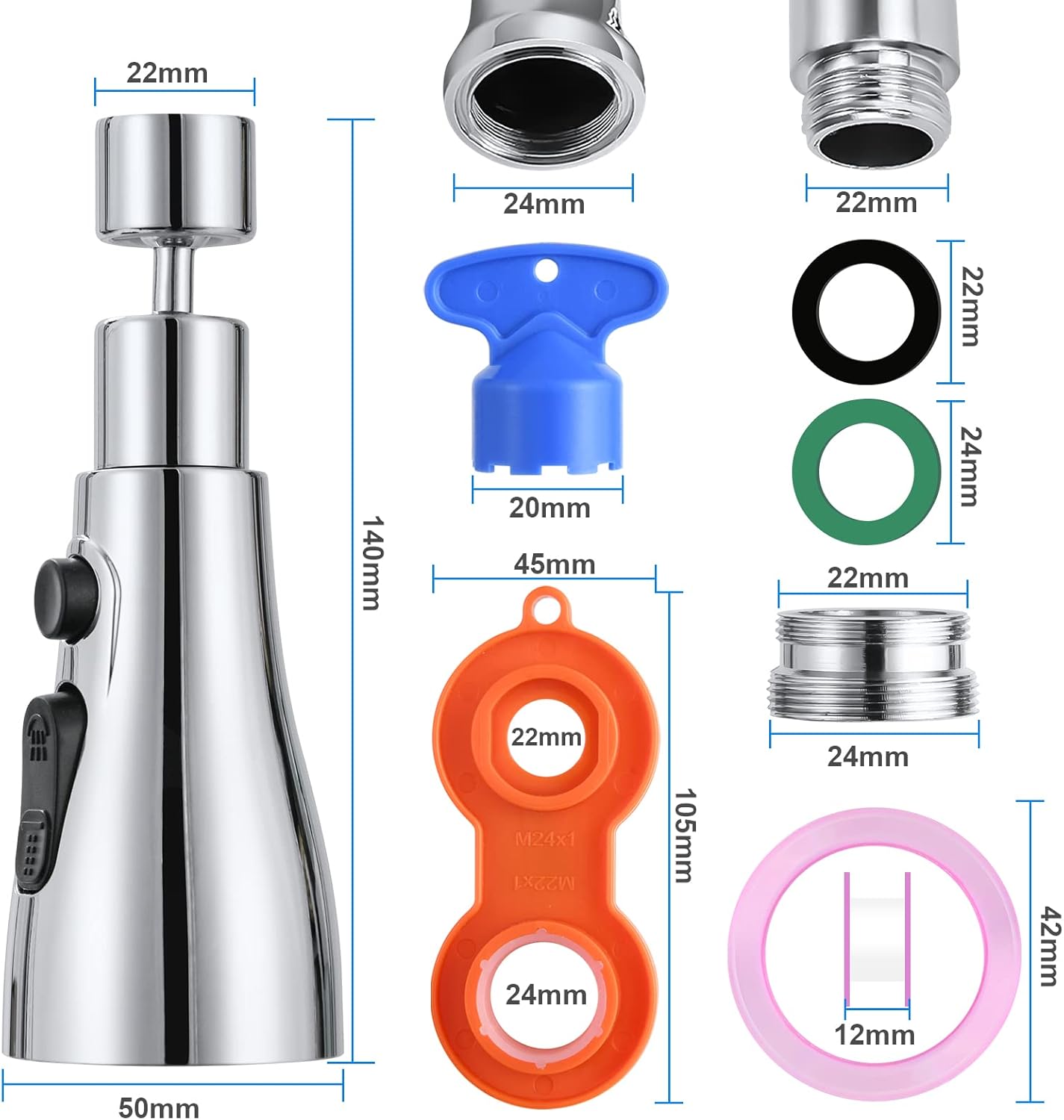 Detalle 2 de OSDUE Kit Aeratore Rubinetto 360° 💧