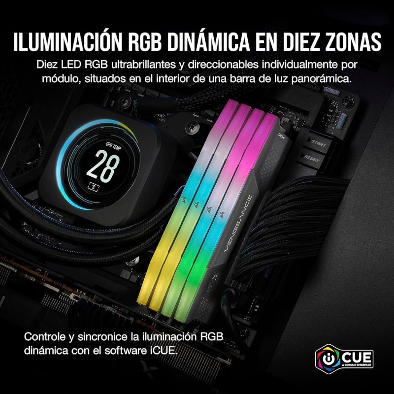 Detalle de Corsair Vengeance RGB DDR5 32 GB 6400 MHz