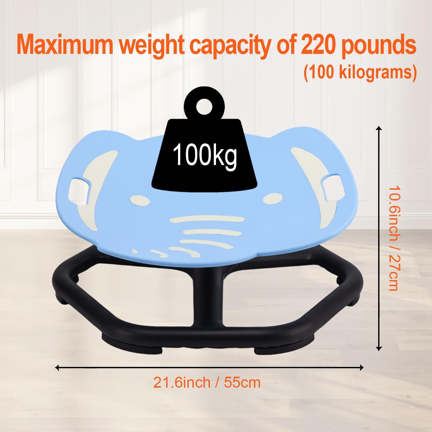 Thumbnail 1 de Karussell Kinder Drehstuhl mit Griff & selbstleuchtendem Sitz – sensorischer Drehhocker für Balance und Koordination