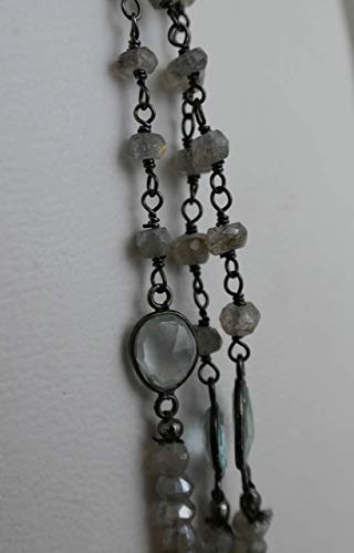 Thumbnail 3 de Sophia Rose Jewellery Labradorit & Blautopas Halskette – 187 cm