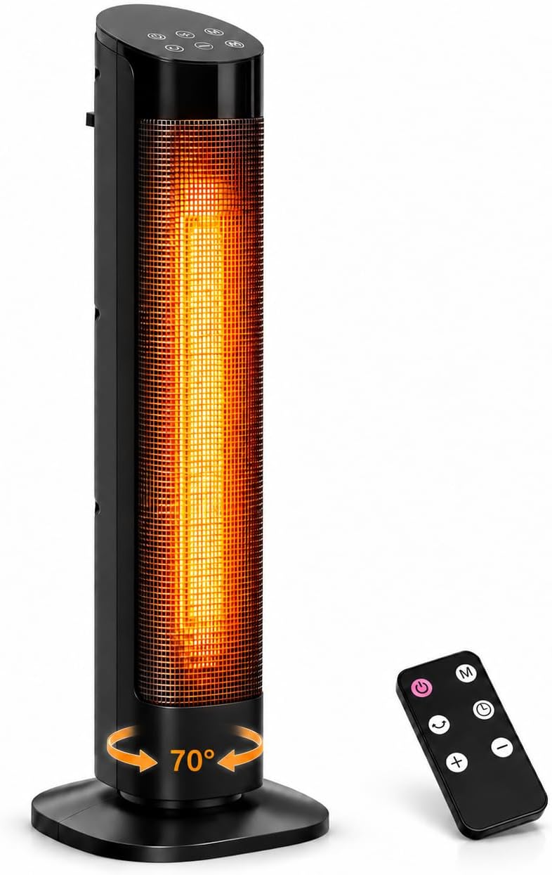 Hykolity 24-Inch Space Heater, 1500W PTC Ceramic, ECO Thermostat, 4 Modes