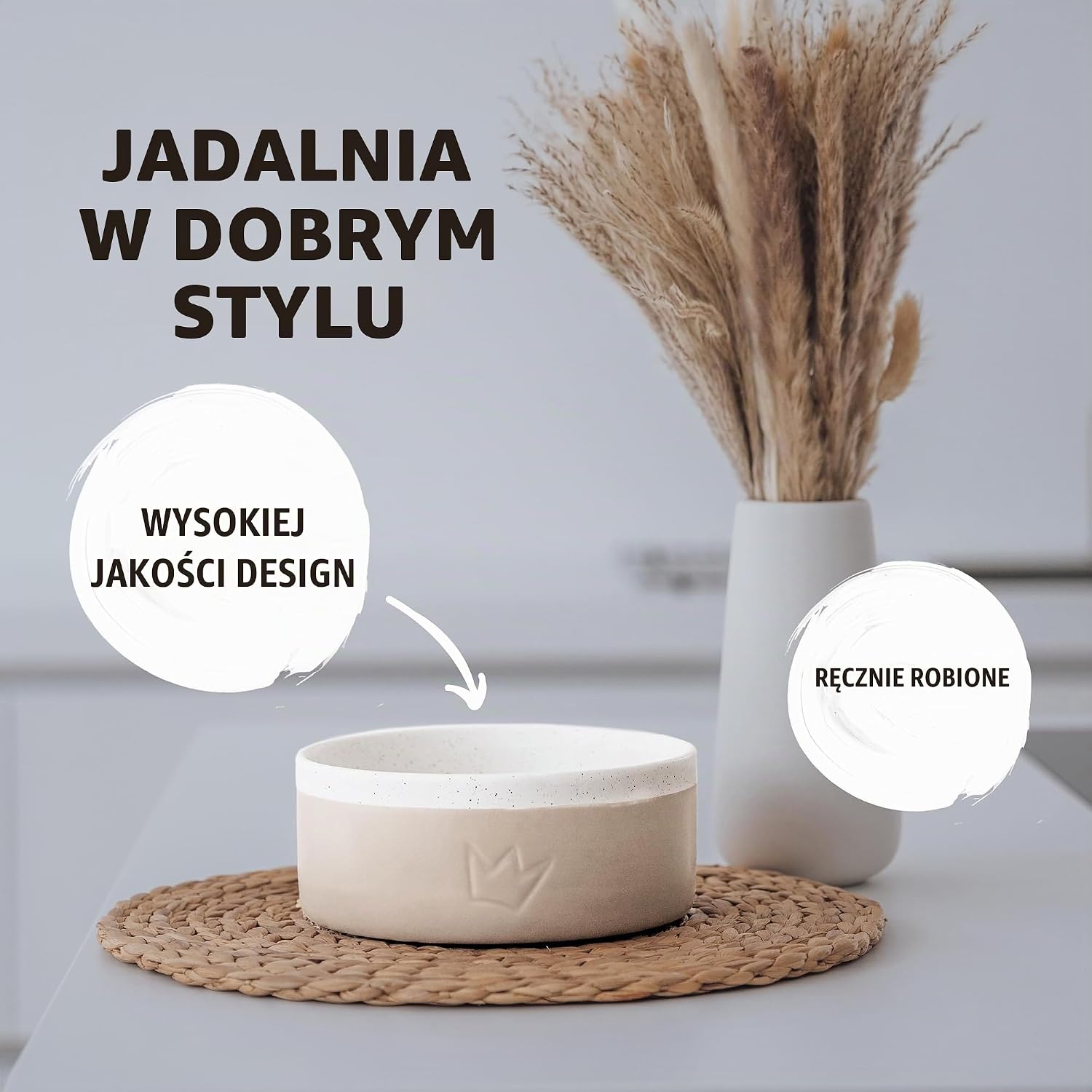 Detalle 2 de Rudelkönig ceramiczne miski dla psa, zestaw 2 × 900 ml z antypoślizgowym dnem