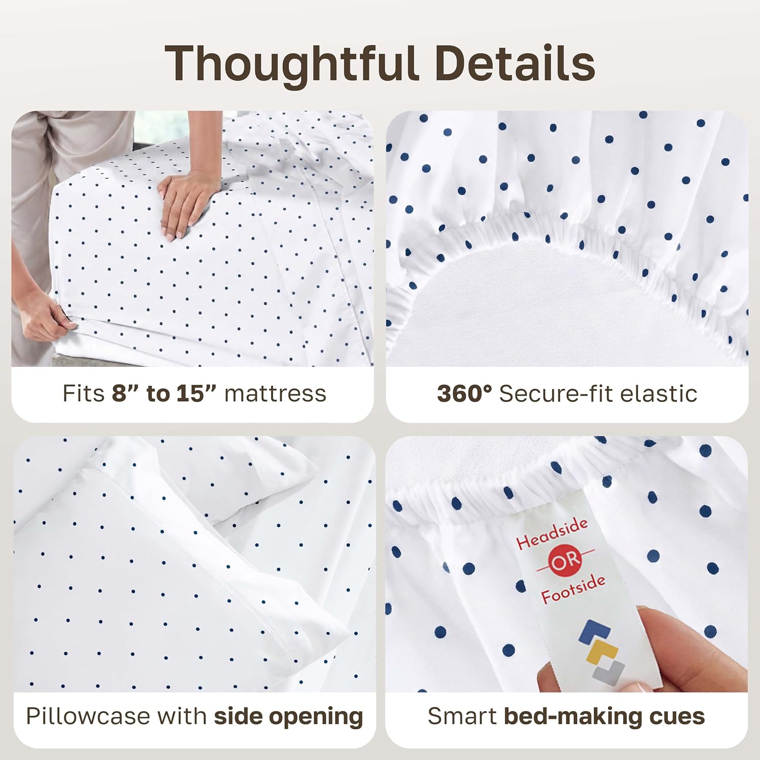 Detalle 2 de California Design Den Deep Pocket Twin Sheets Set