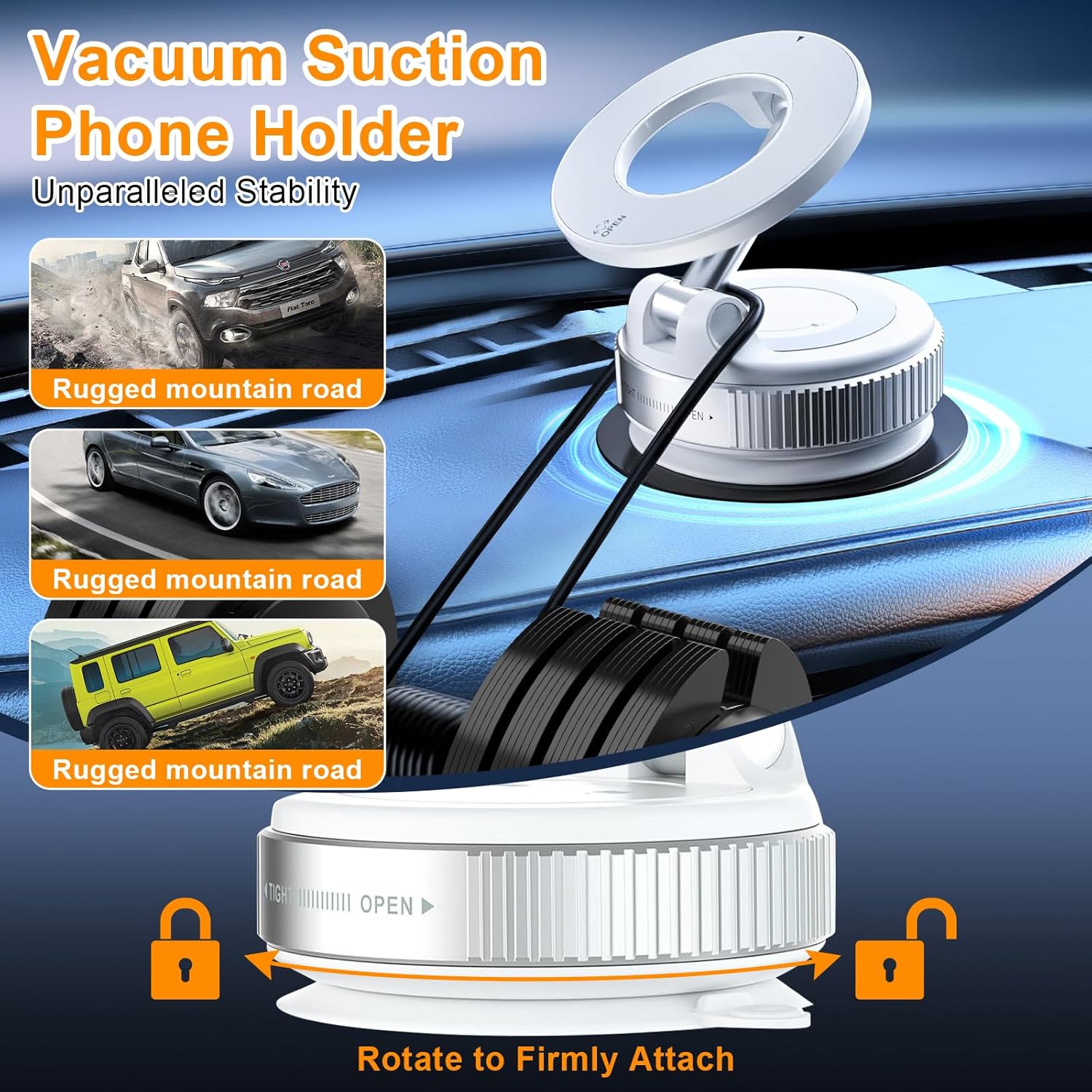 Thumbnail 2 de Astriva Maglock Vacuum Magnetic Phone Mount: 360° Rotating Car Holder with Ultra-Foldable Design