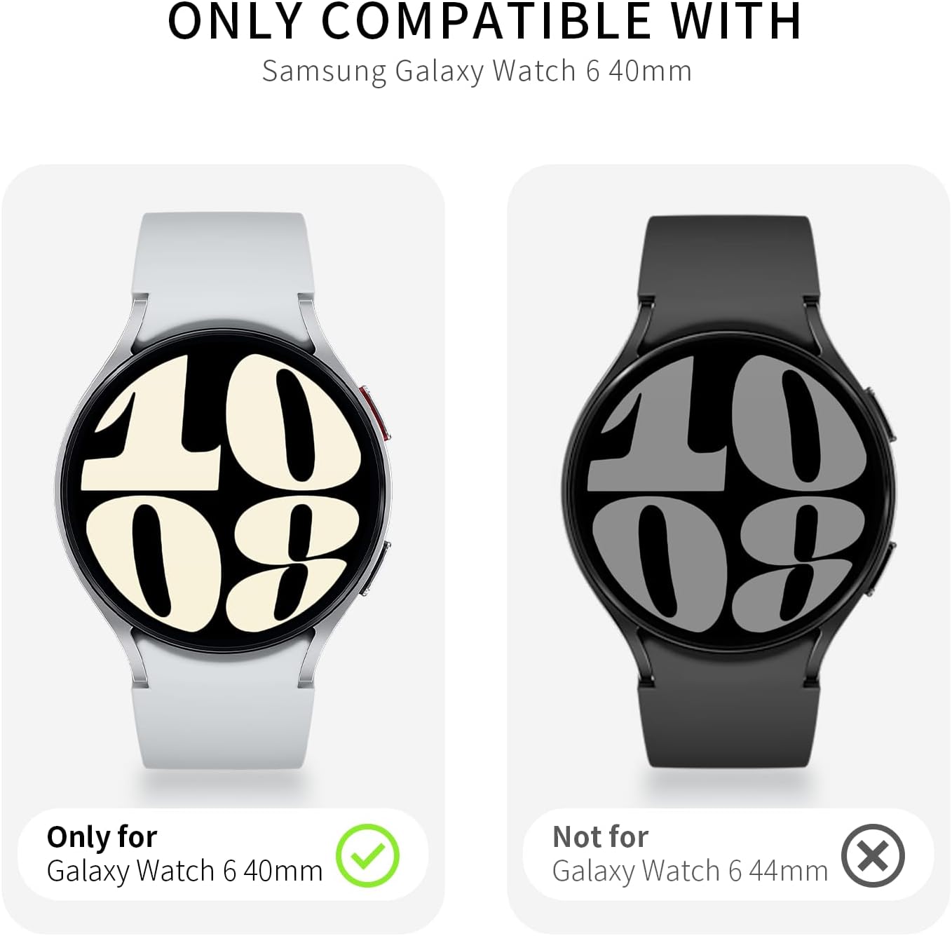 Detalle 2 de Landhoo Galaxy Watch 6 40mm Screen Protector Case, 6+6 Pack