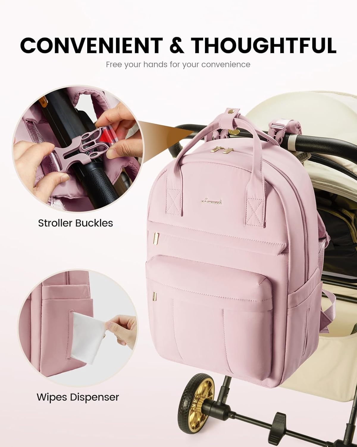 Detalle 2 de LOVEVOOK Baby Changing Backpack 30x17x42.5 cm