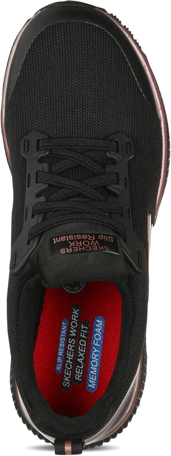 Detalle 2 de Skechers SQUAD SR para mujer (Black Flat Knit / Rose Gold Trim) talla 39 EU